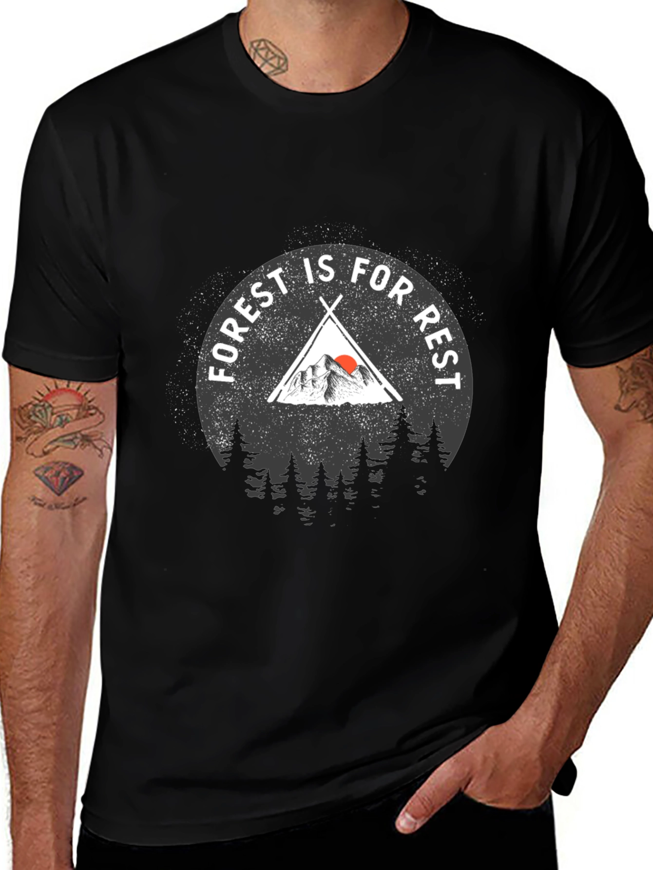 Forest Is For Rest Black Graphic T-Shirt