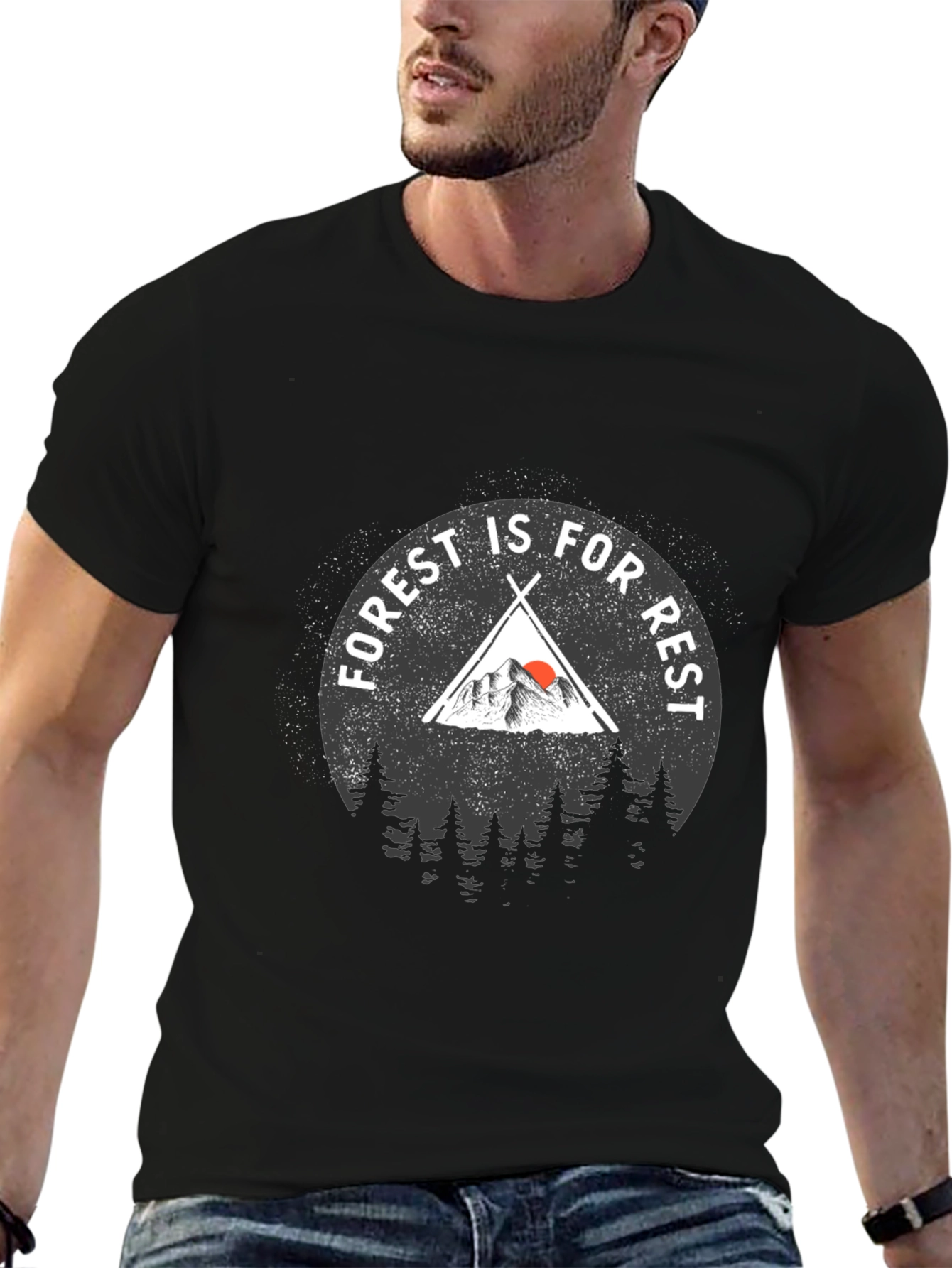 Forest Is For Rest Black Graphic T-Shirt
