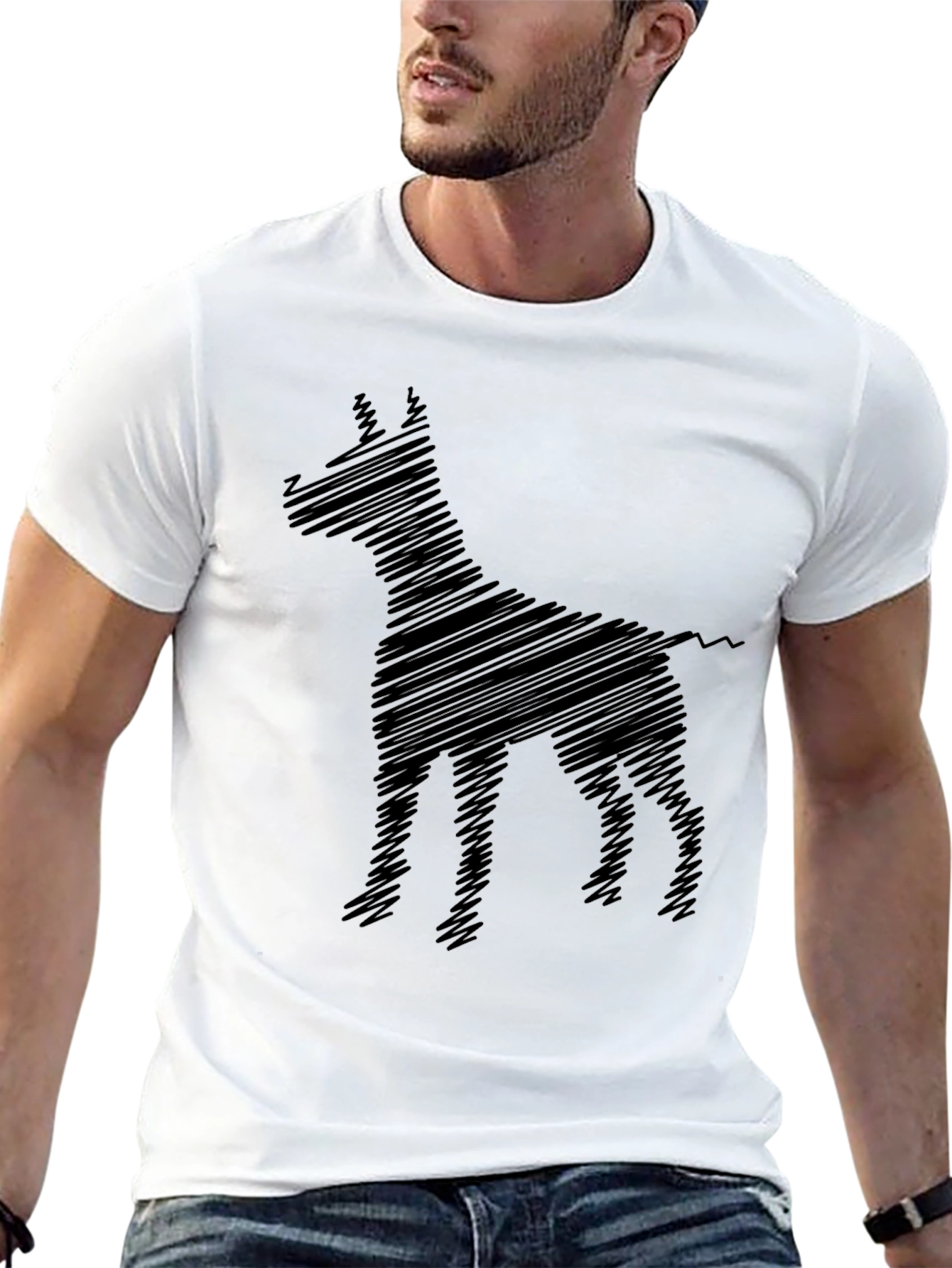 Dog Sketch Tee - Mens Black Graphic T-Shirt