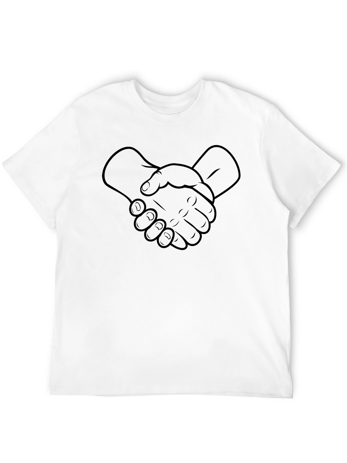 Handshake Graphic Tee - Unisex Casual Black T-Shirt