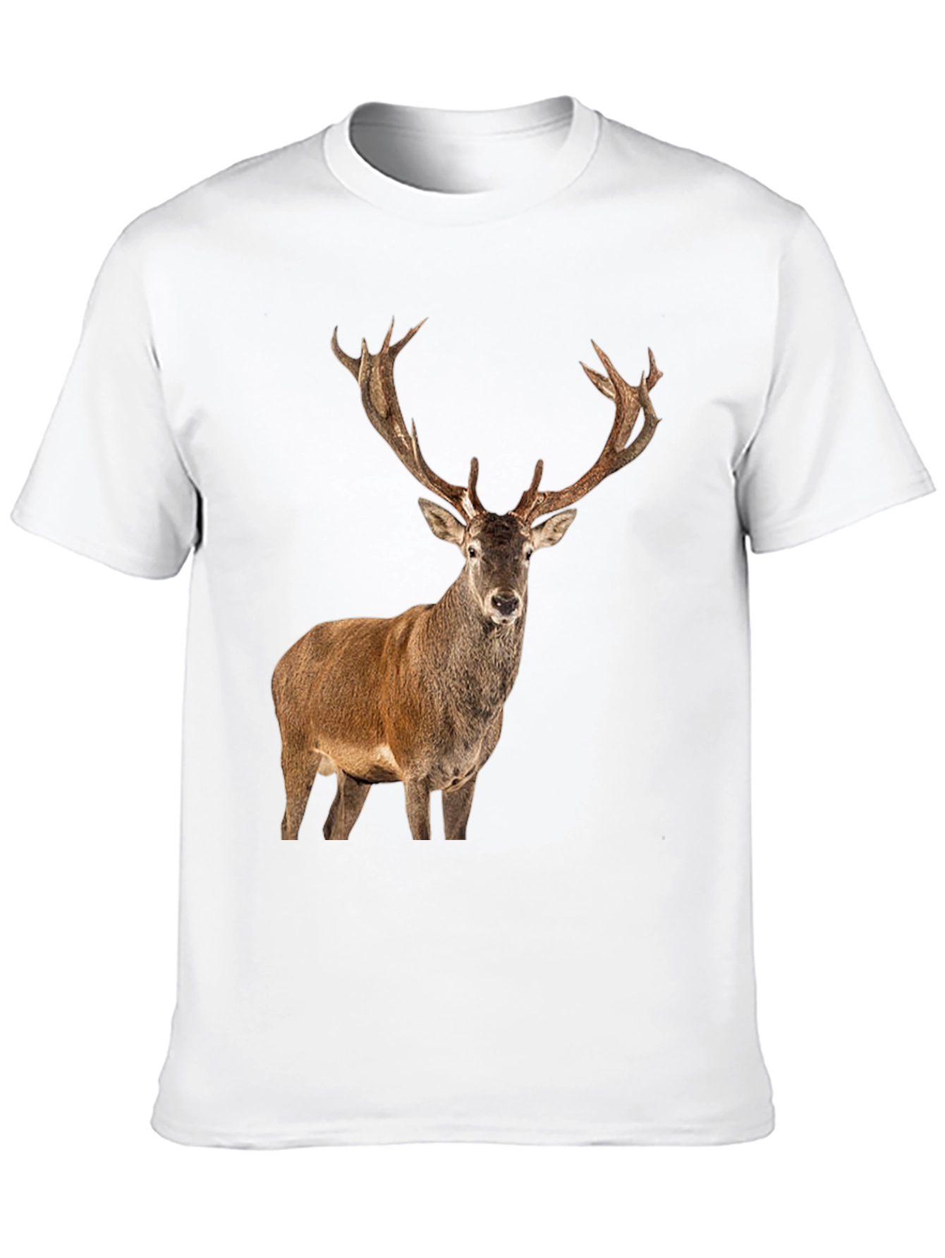 Deer Graphic Print Black T-Shirt