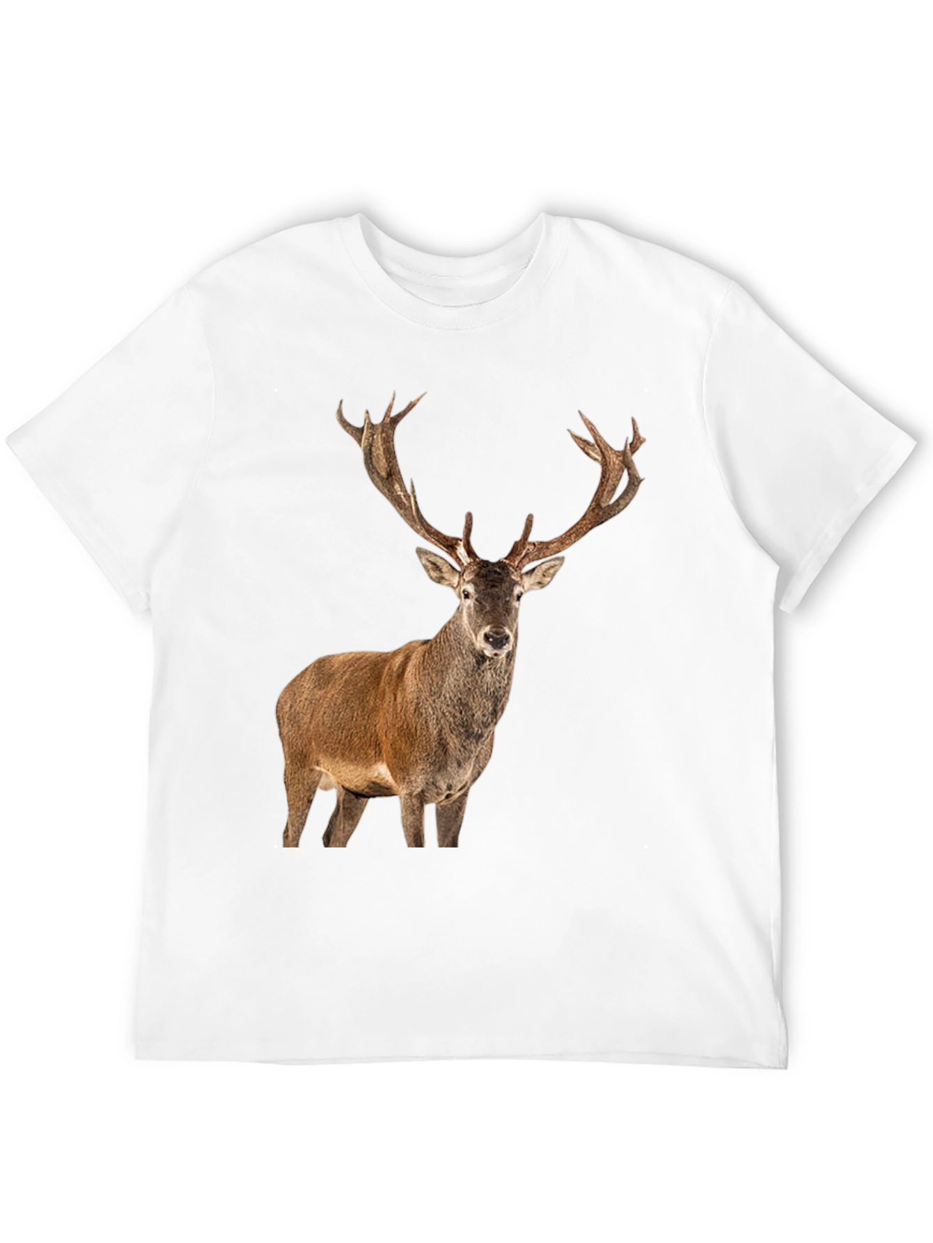 Deer Graphic Print Black T-Shirt
