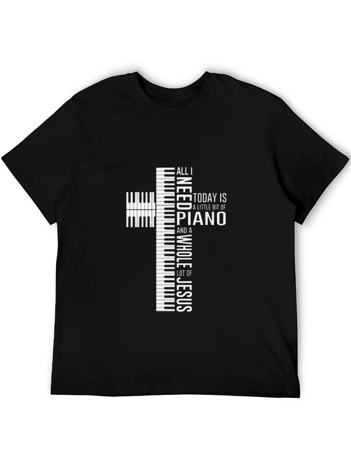 Piano and Jesus Graphic T-Shirt