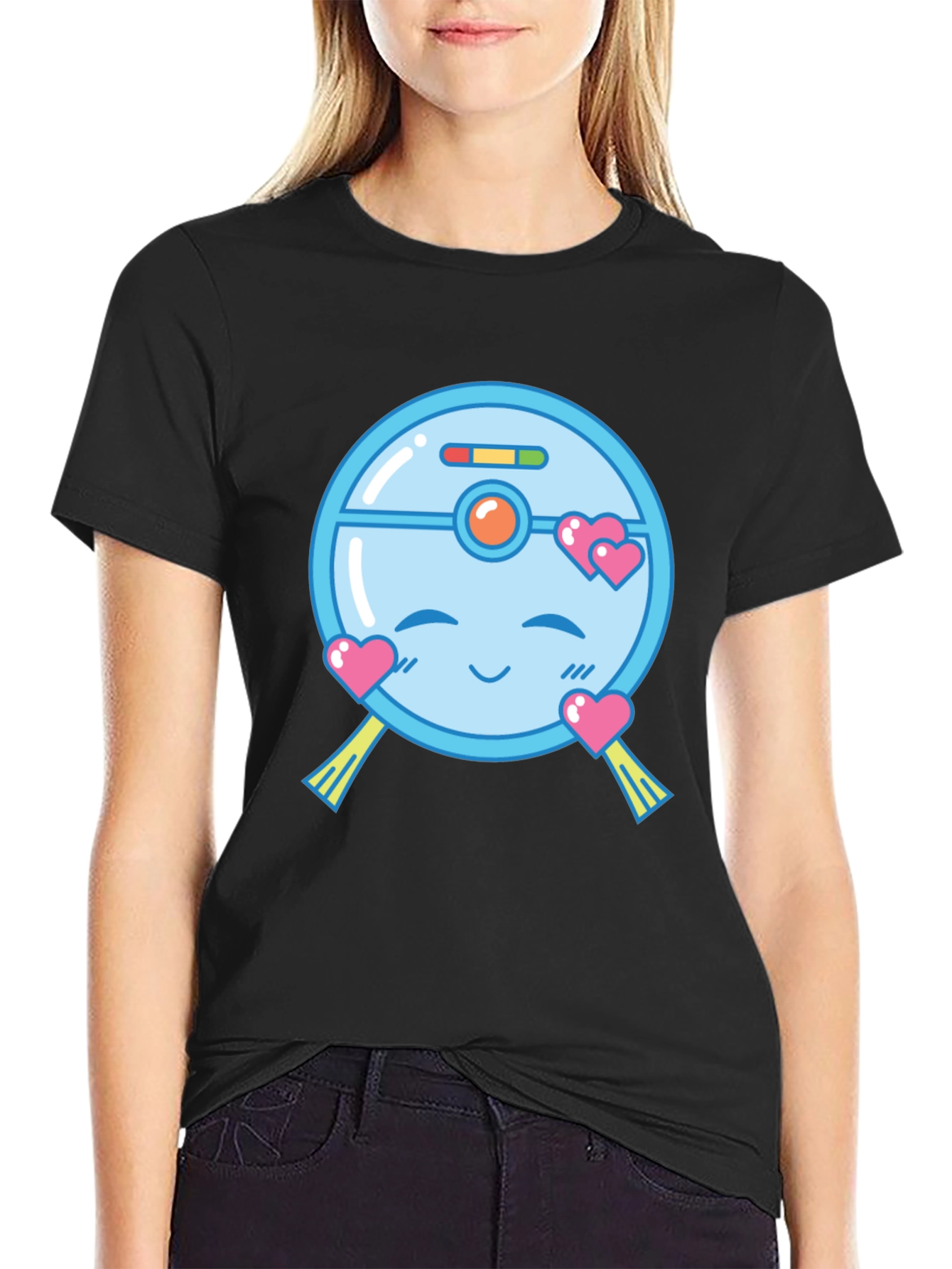 Cute Robot Vacuum Valentines Day T-Shirt