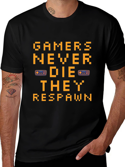 Gamers Never Die Black T-Shirt
