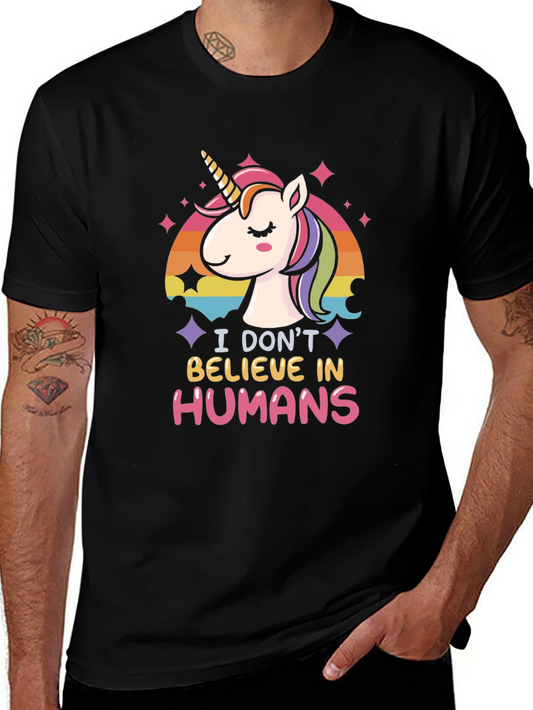 Unicorn I Dont Believe in Humans Graphic Tee
