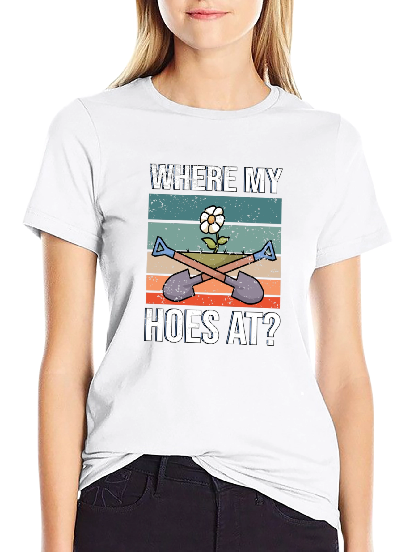 Where My Hoes At? Novelty Gardening T-Shirt