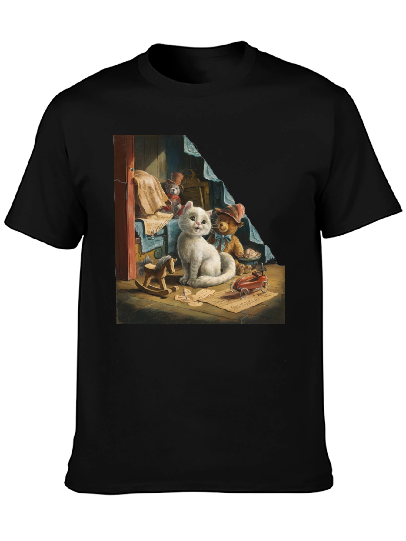 Cute Cat with Toys Graphic Tee