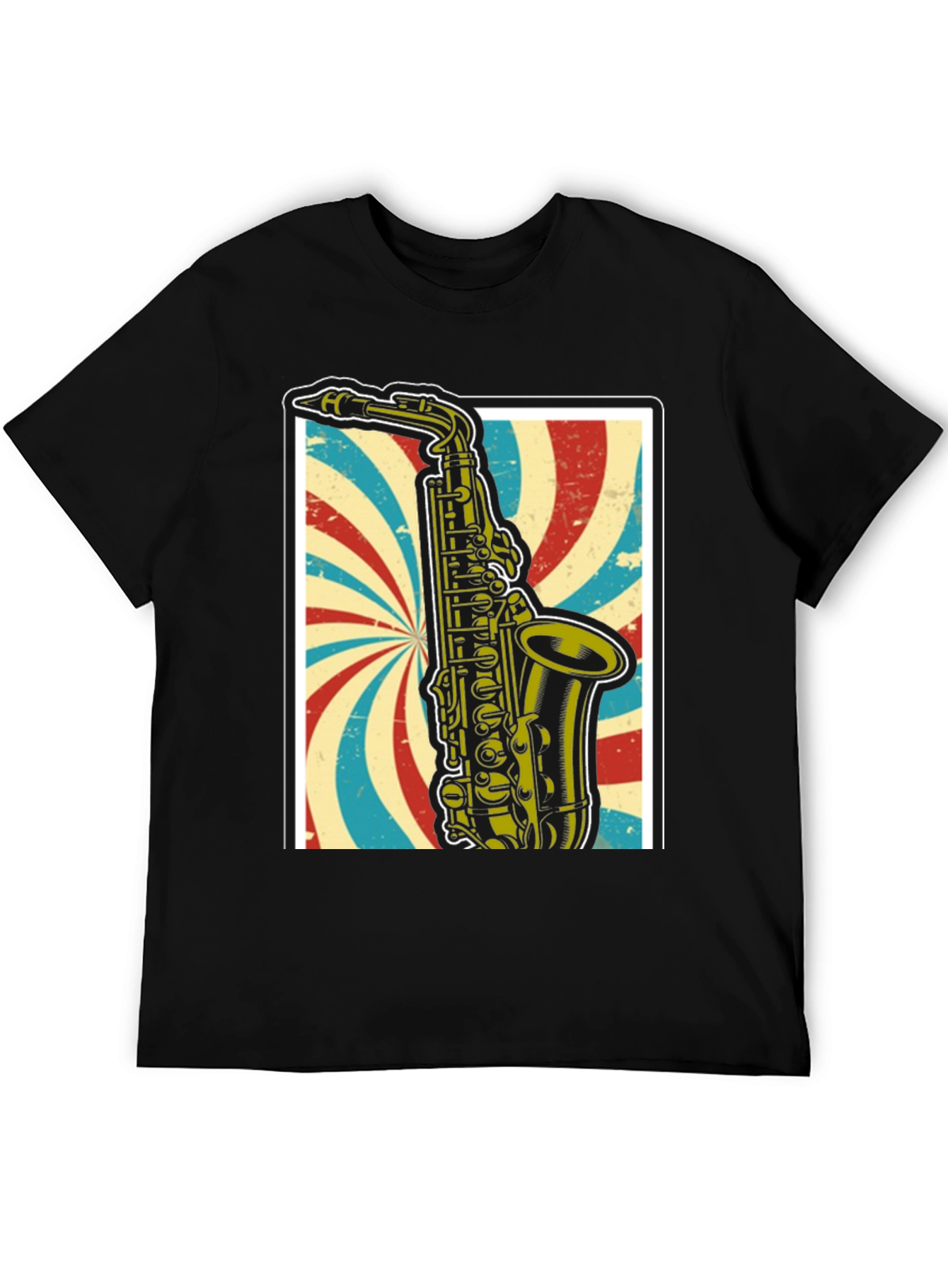 Retro Saxophone Graphic T-Shirt
