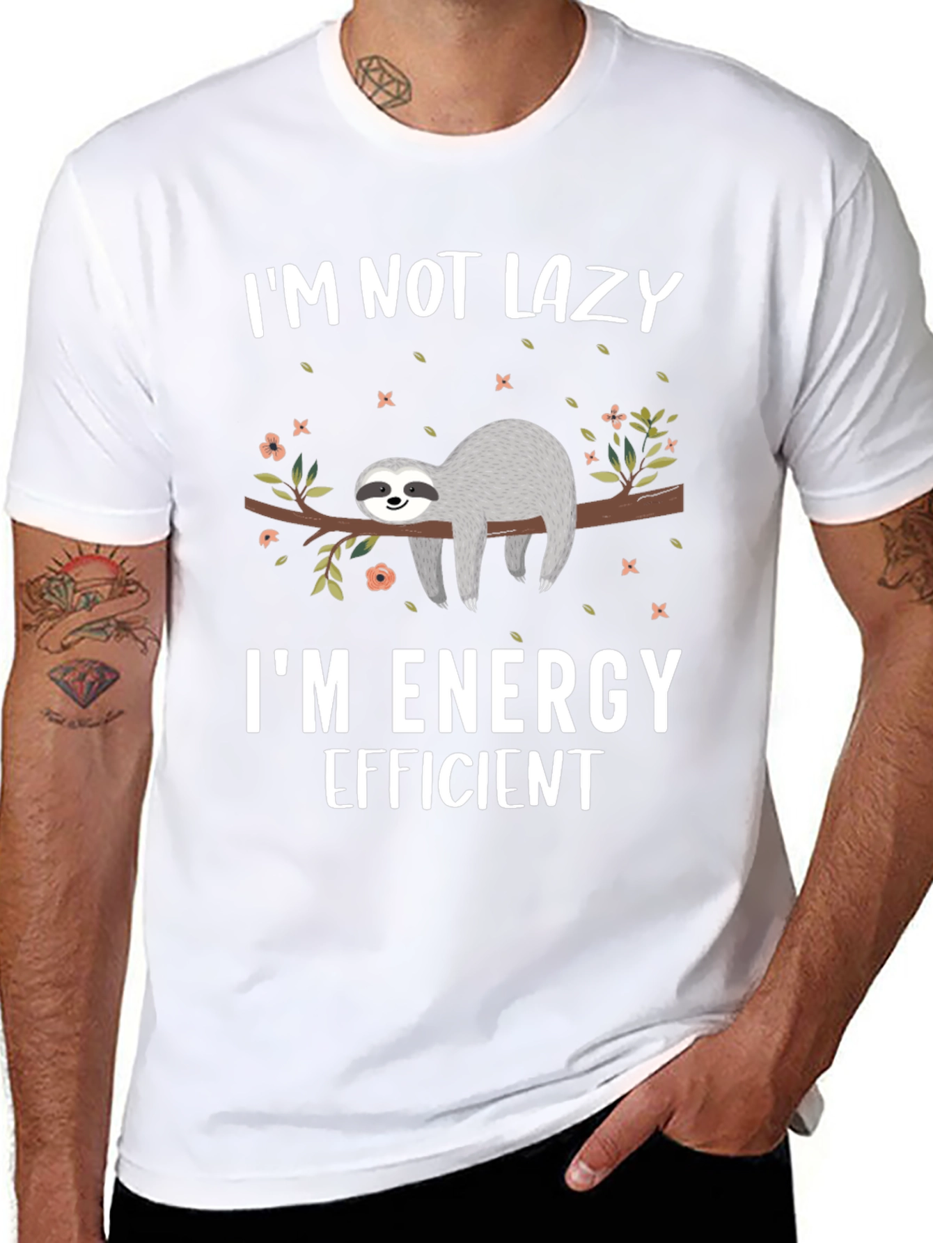 Im Not Lazy Sloth T-Shirt - Energy Efficient Design