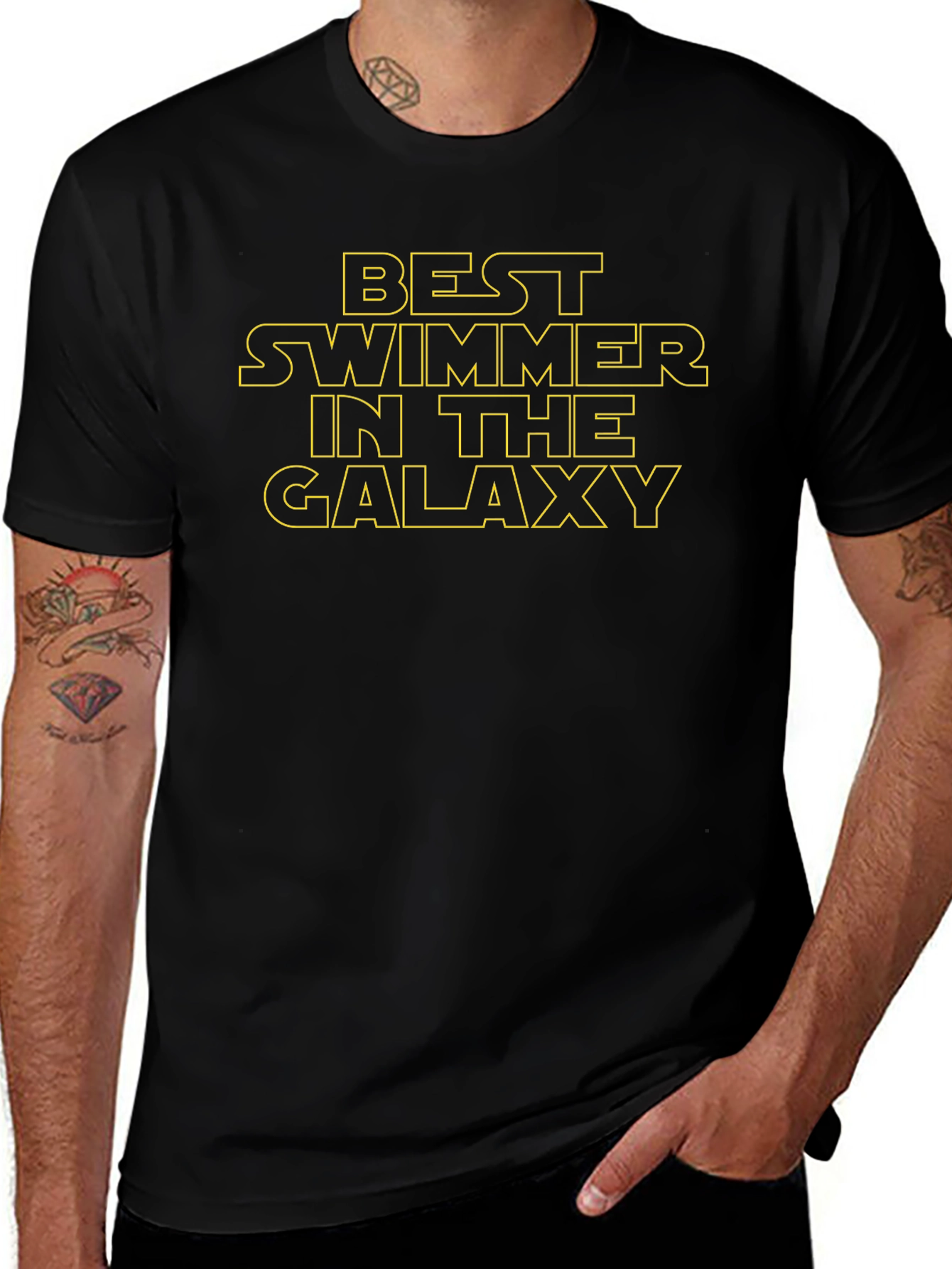 Best Swimmer in the Galaxy Black T-Shirt