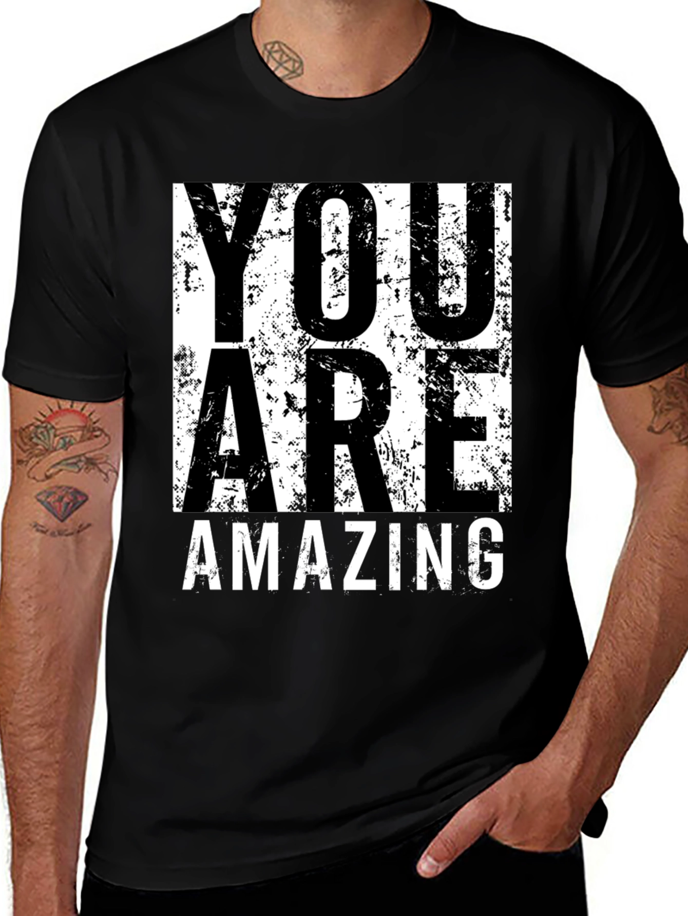 You Are Amazing Graphic Tee - Black Cotton T-Shirt
