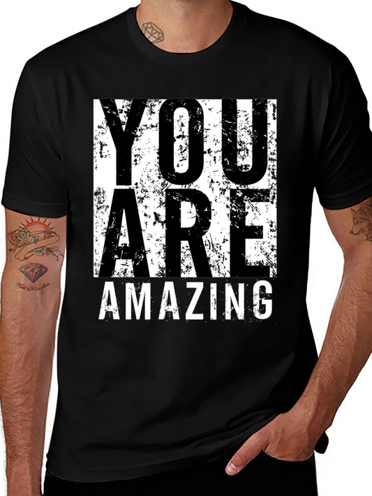 You Are Amazing Graphic Tee - Black Cotton T-Shirt
