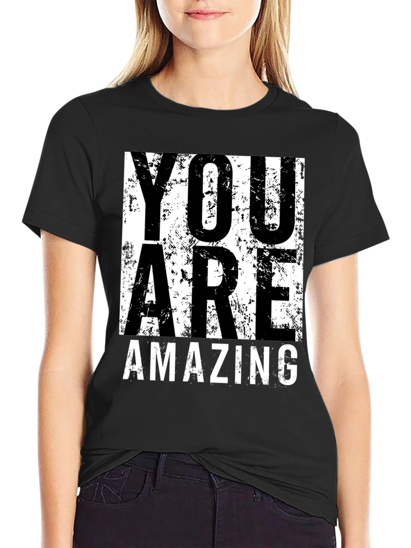 You Are Amazing Graphic Tee - Black Cotton T-Shirt