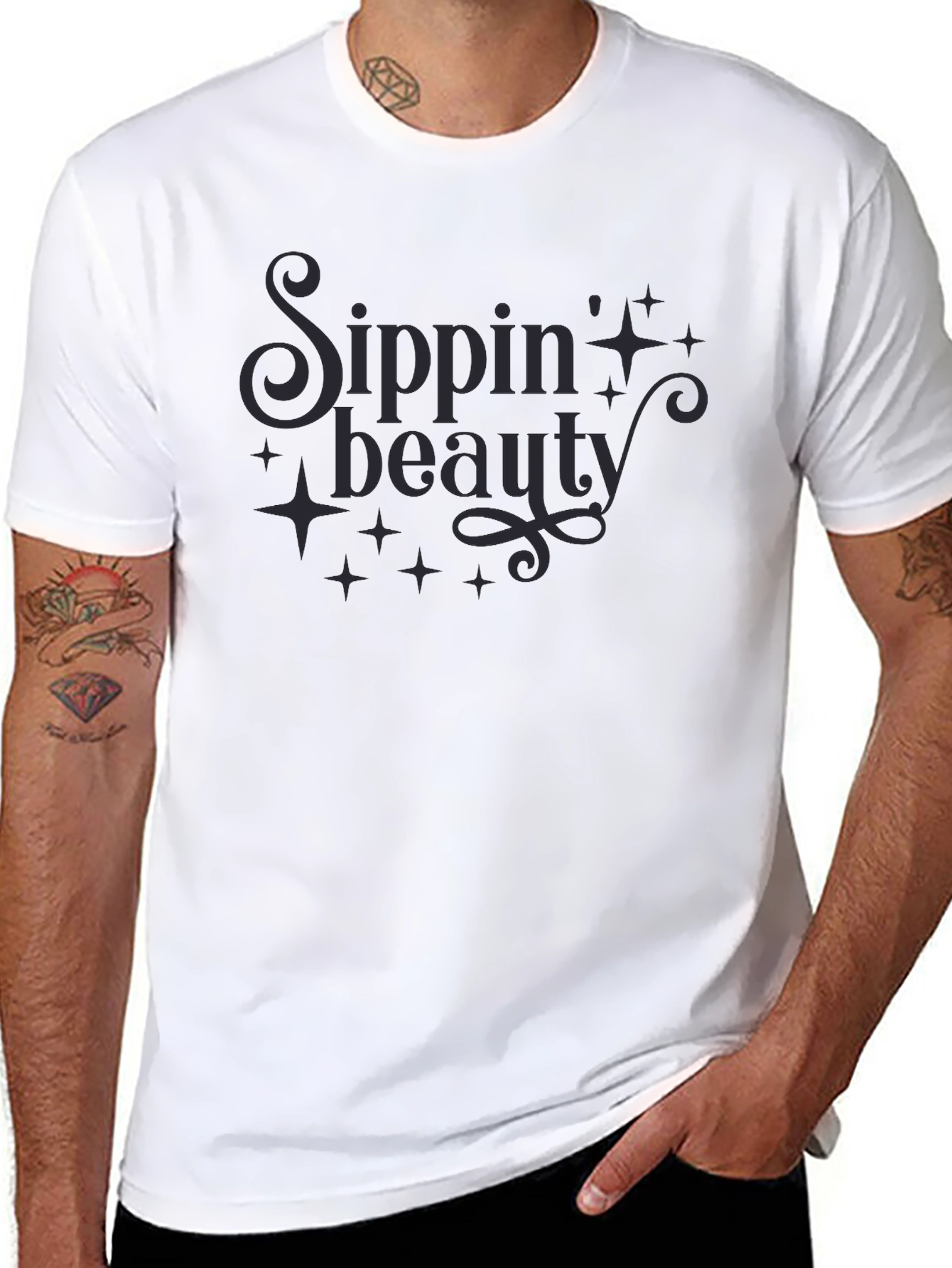 Sippin Beauty Graphic Tee - Stylish Comfort