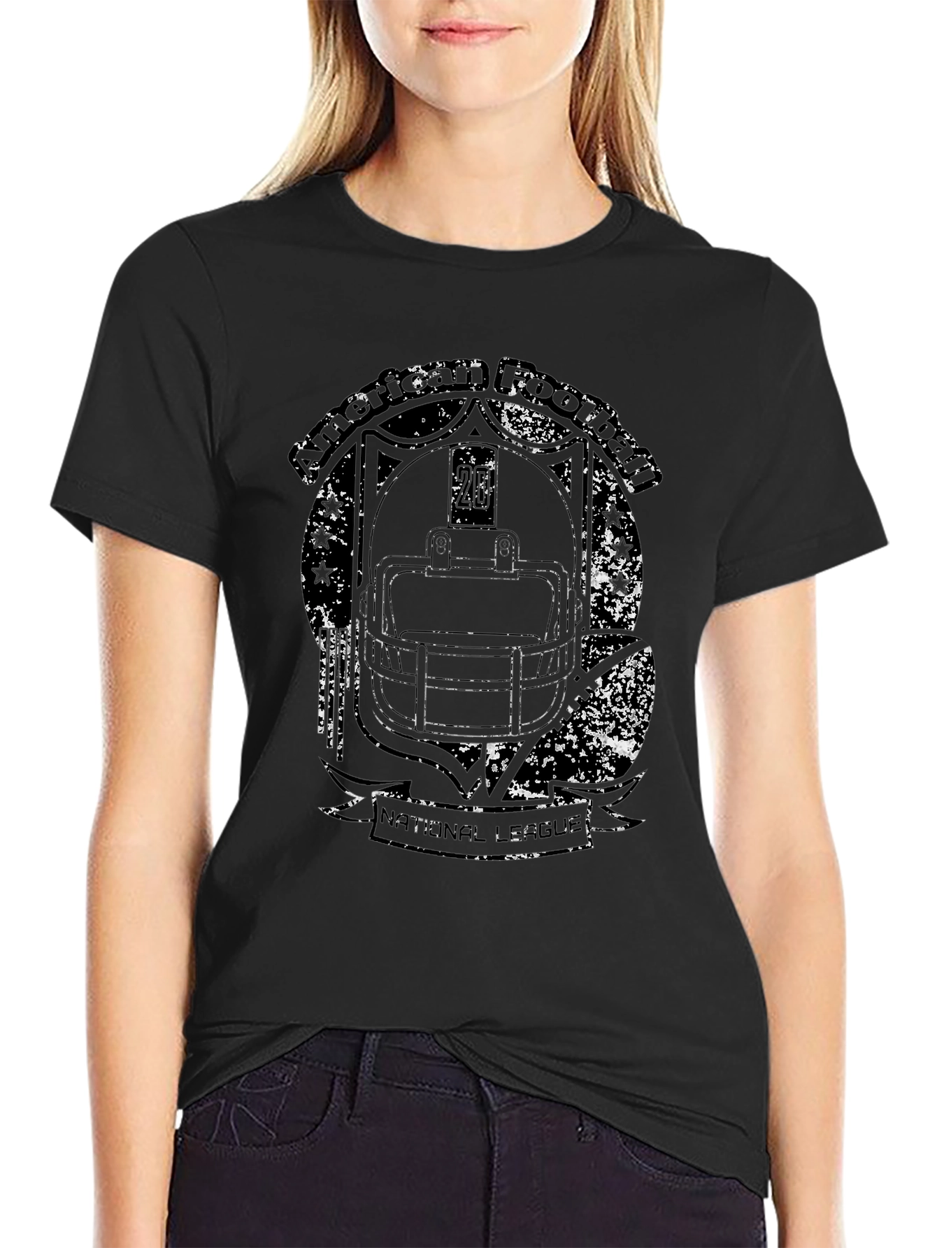 Distressed Football Helmet Graphic Tee