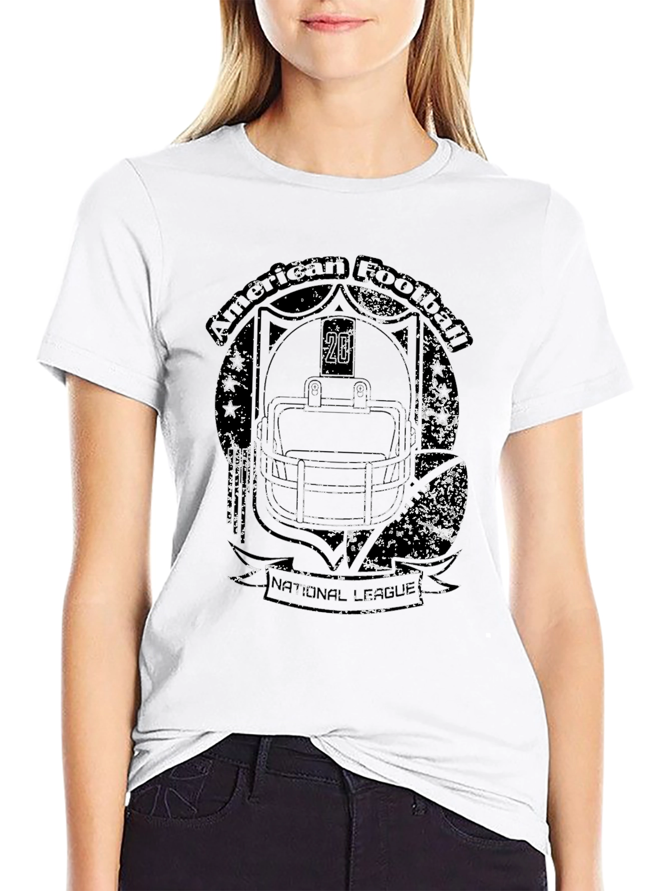 Distressed Football Helmet Graphic Tee