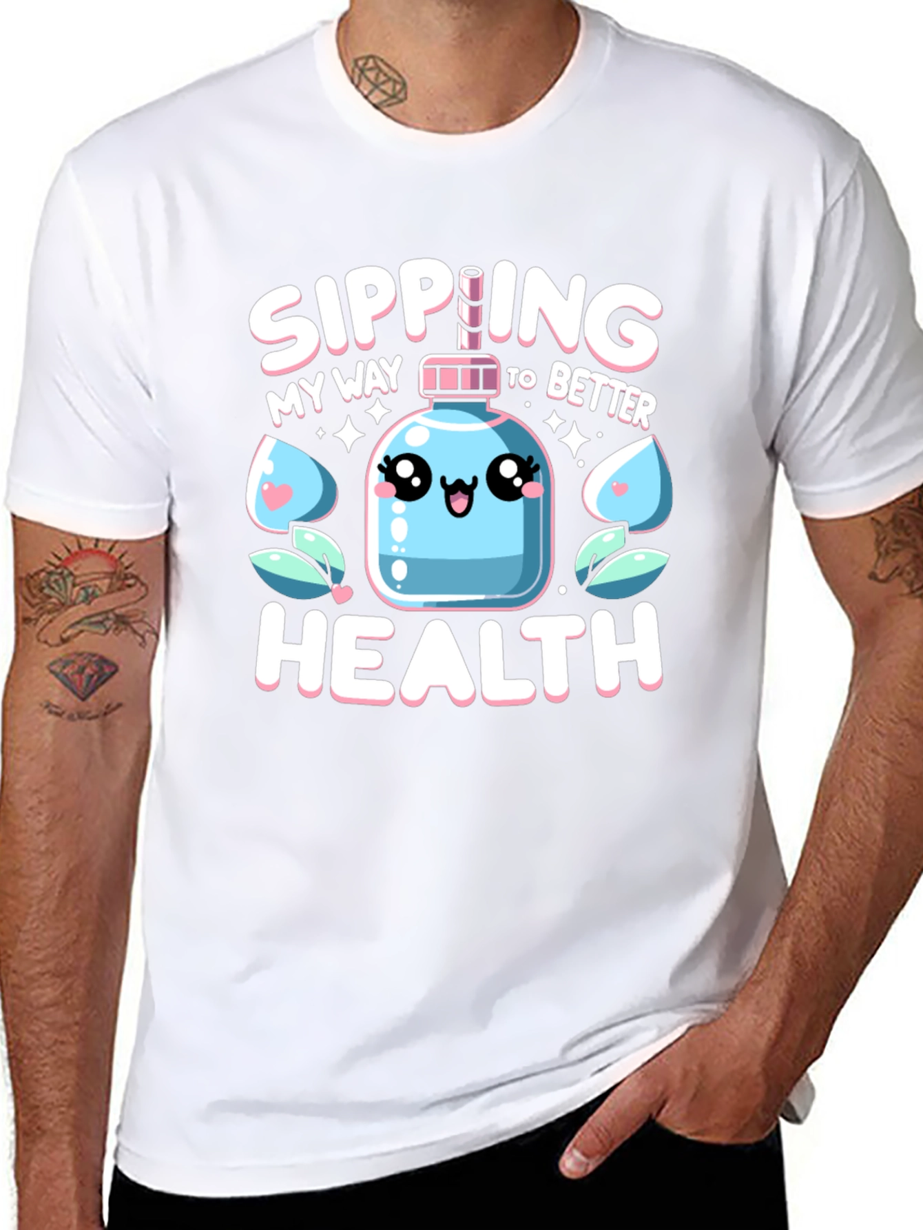 Sipping My Way To Better Health Black T-Shirt