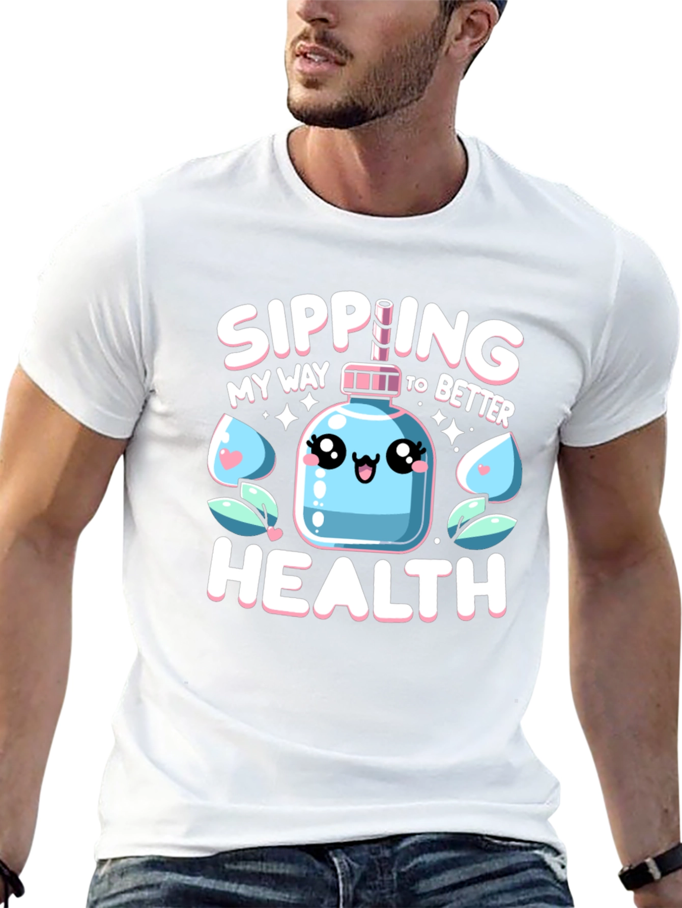 Sipping My Way To Better Health Black T-Shirt