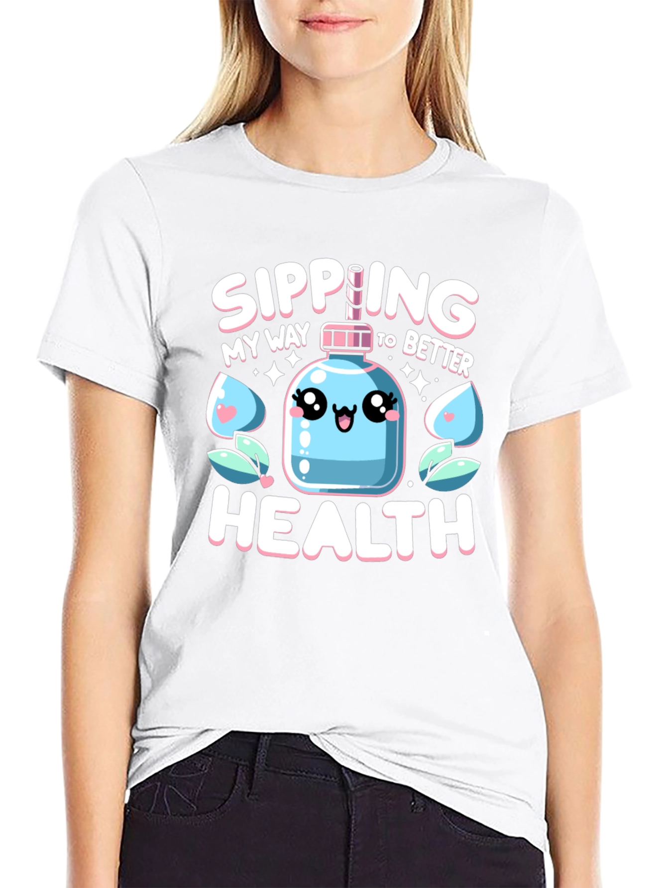 Sipping My Way To Better Health Black T-Shirt