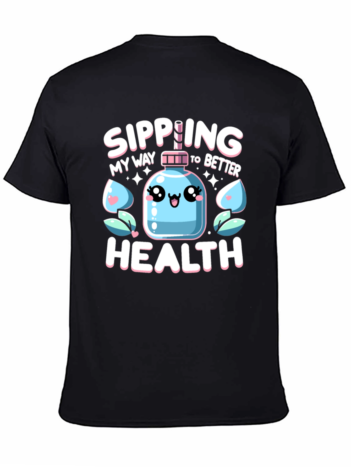 Sipping My Way To Better Health Black T-Shirt