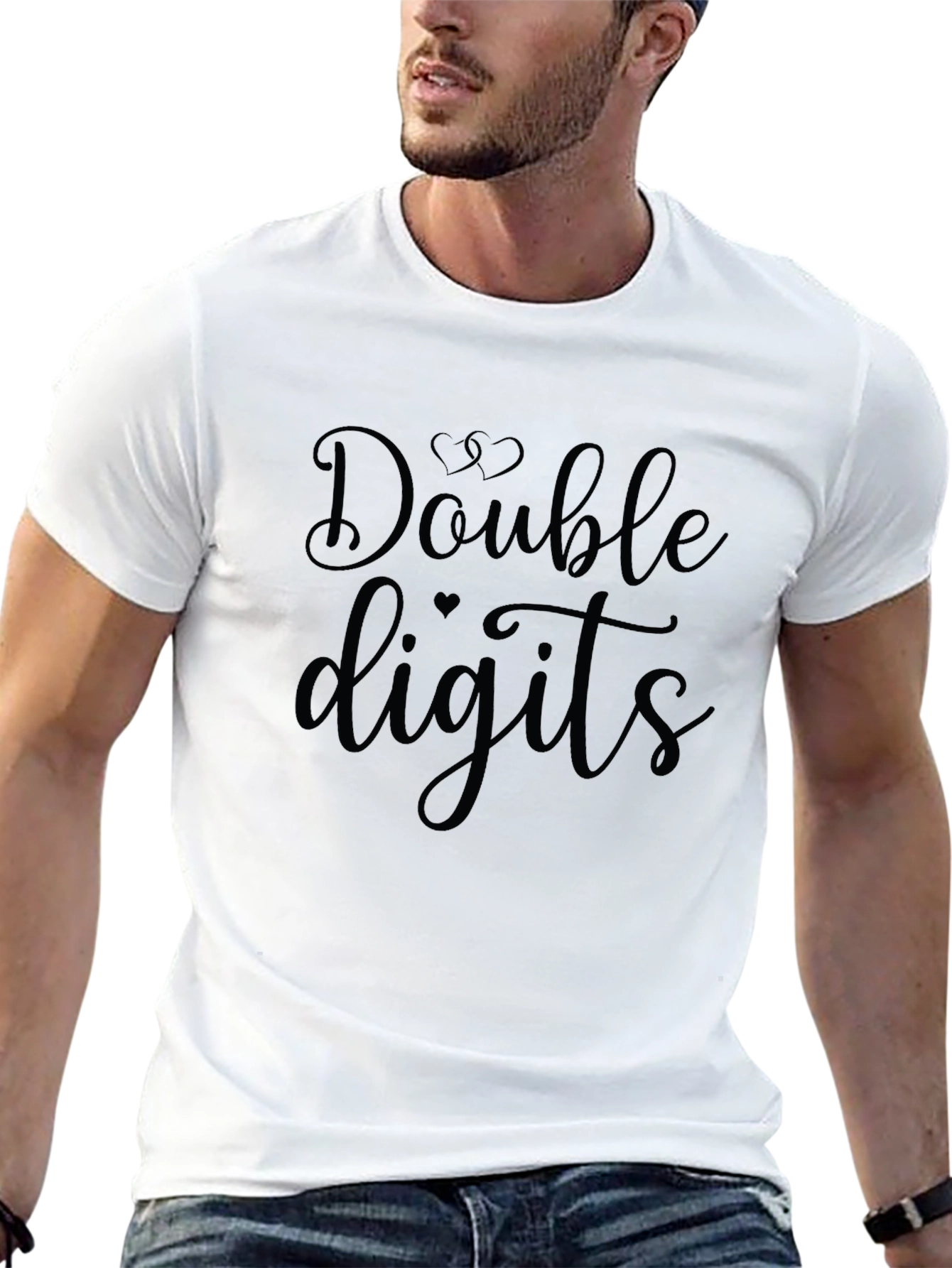 Double Digits Black Graphic Tee Shirt