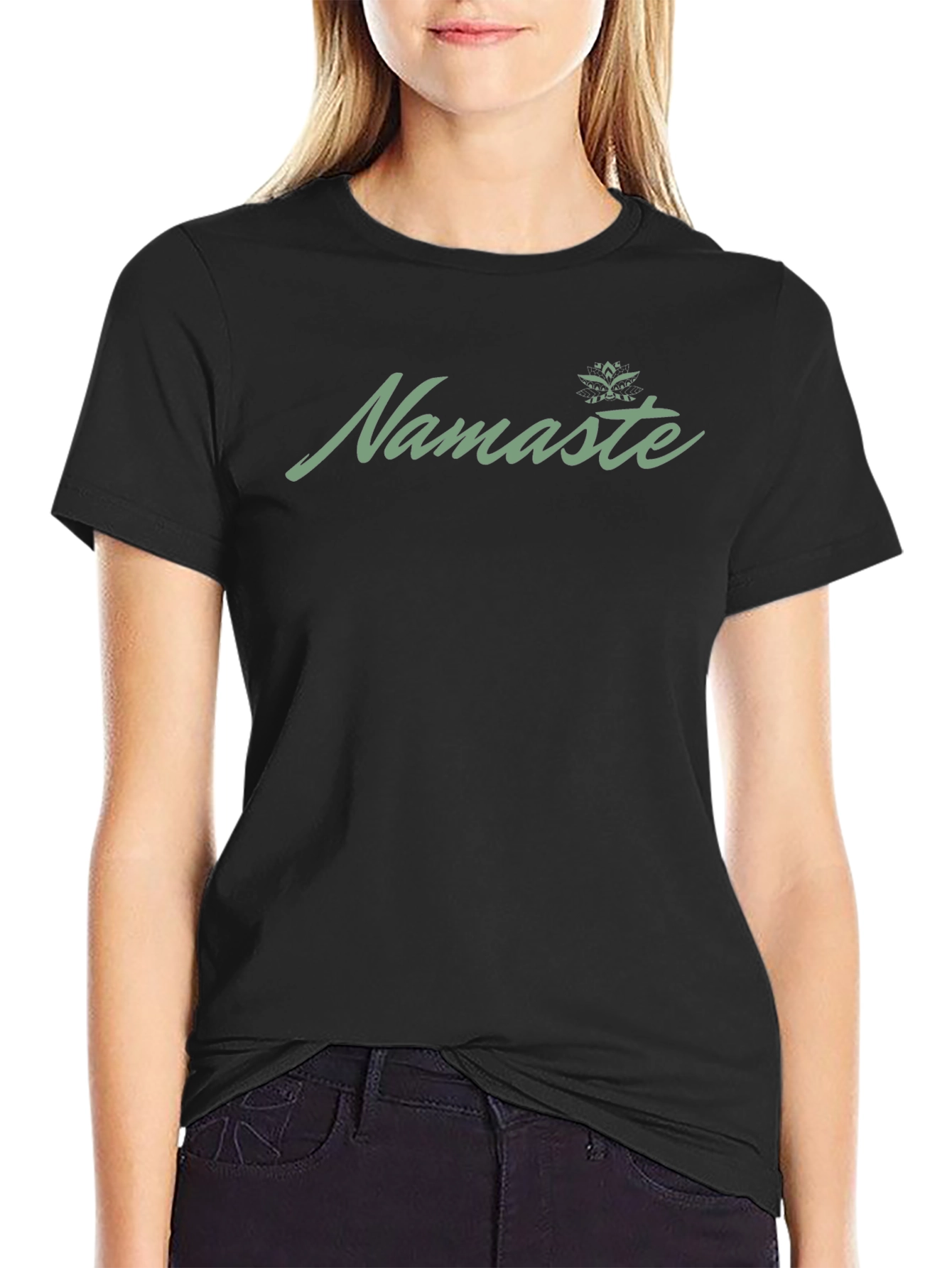 Namaste Graphic Print Black T-Shirt