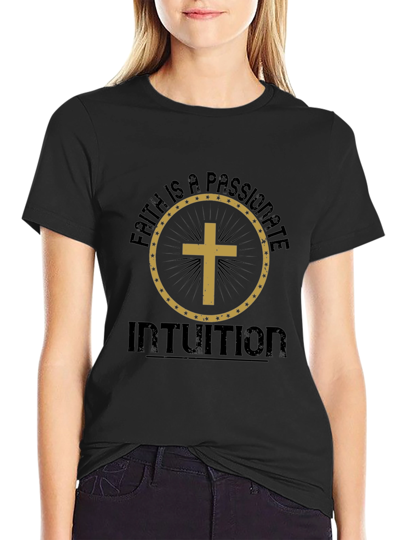 Faith Intuition Graphic Tee - Black Christian T-Shirt