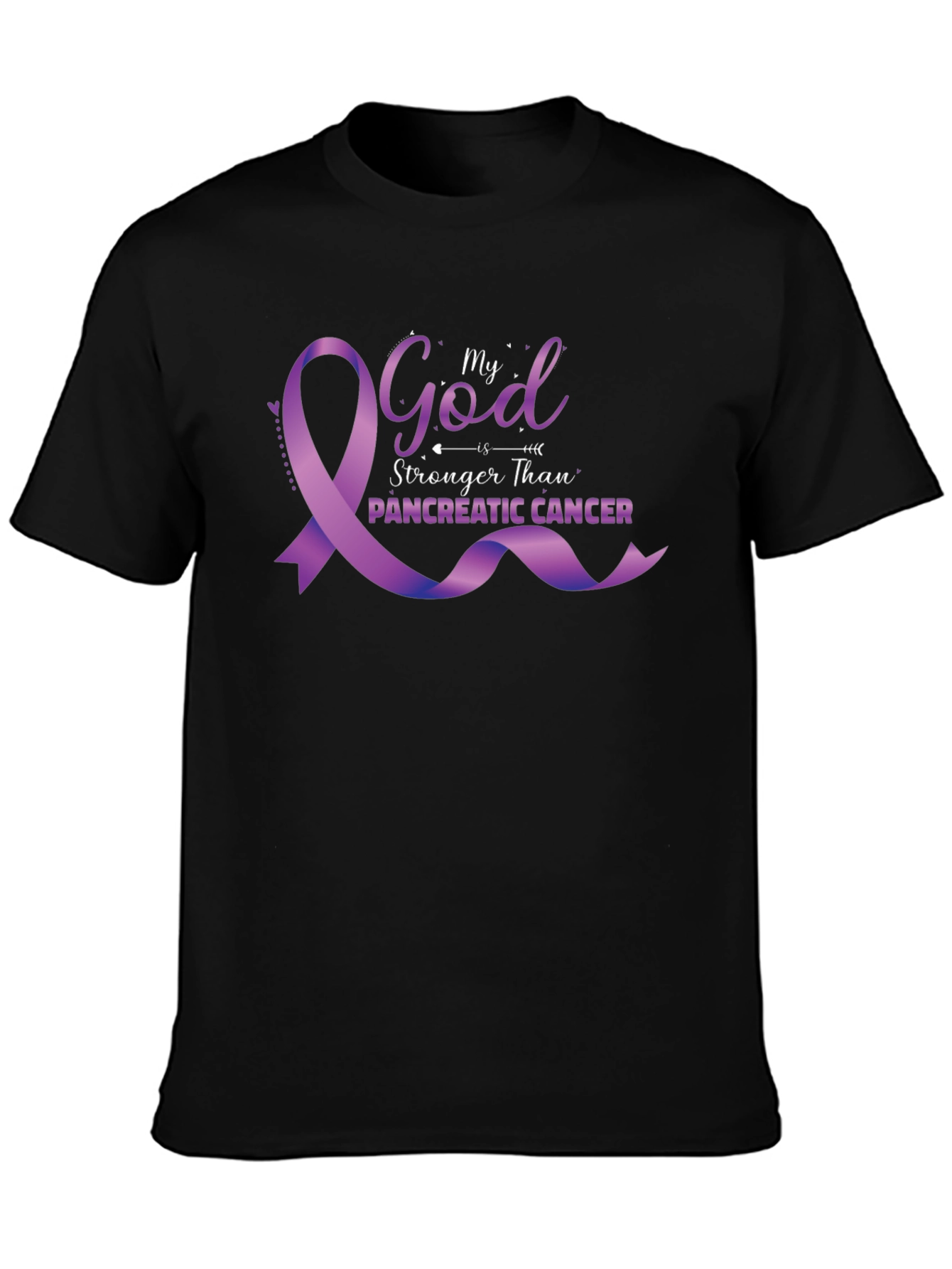 My God Stronger Pancreatic Cancer T-Shirt