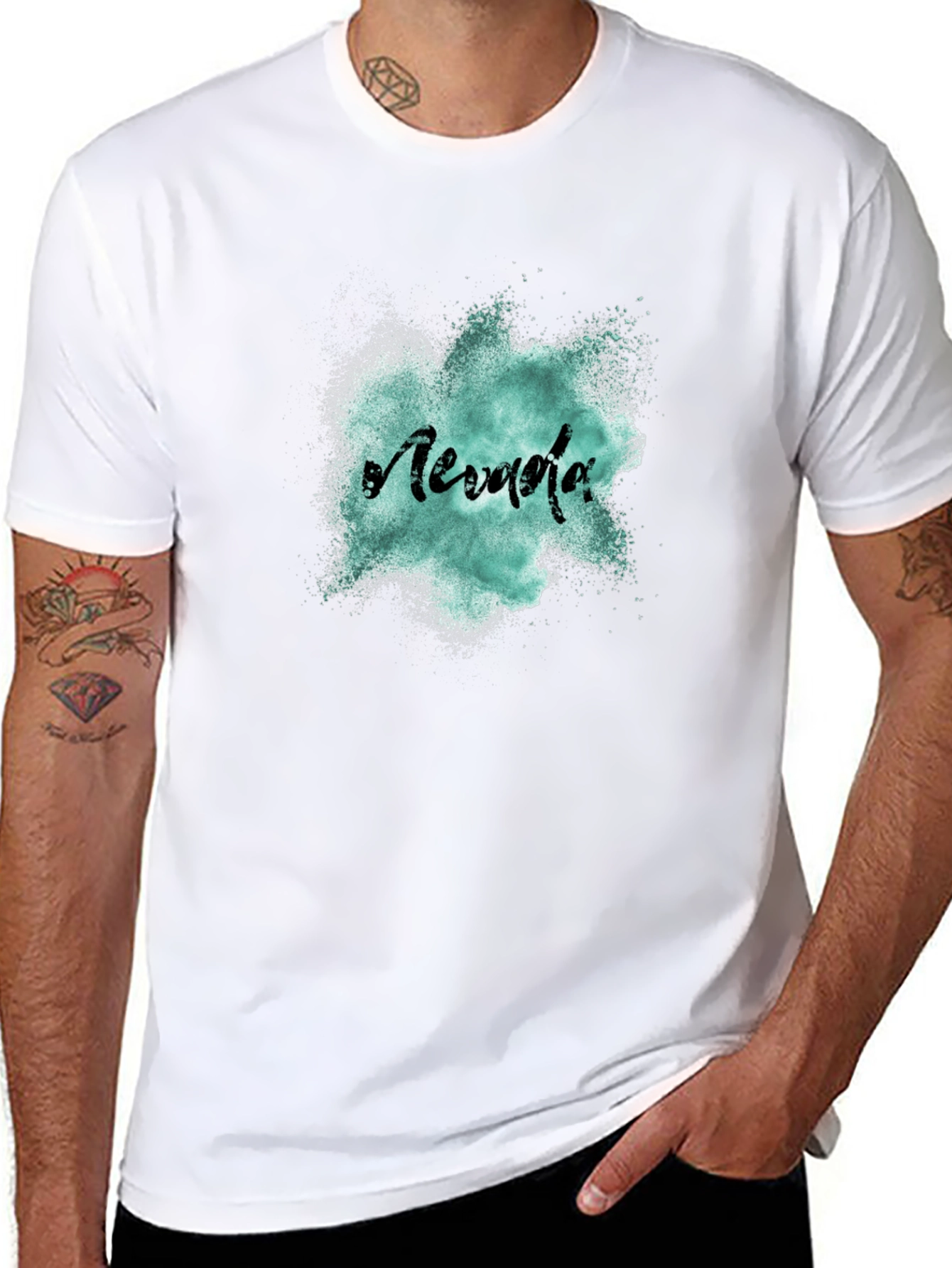 Nevada Graphic Print Mens Black T-Shirt