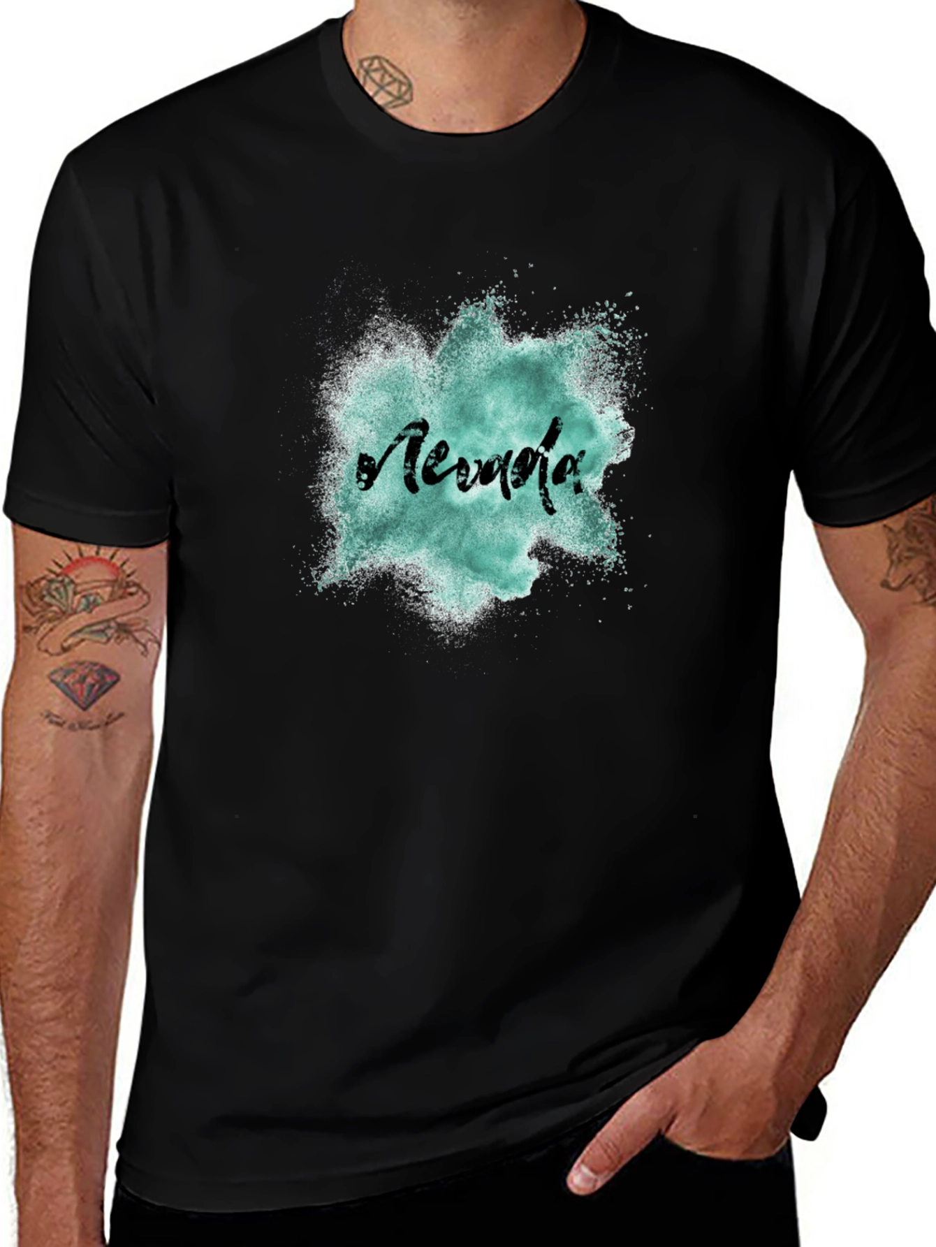 Nevada Graphic Print Mens Black T-Shirt