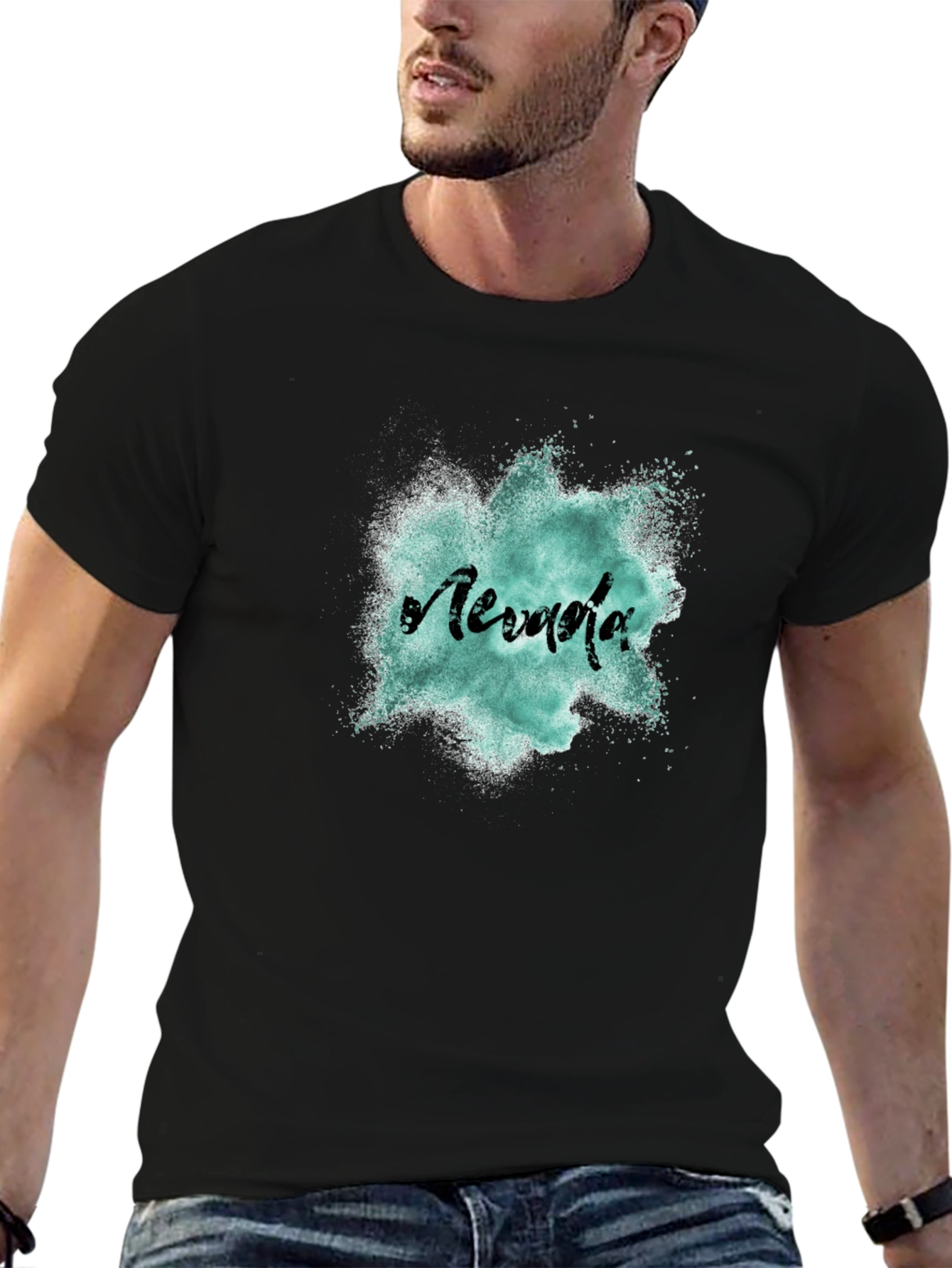 Nevada Graphic Print Mens Black T-Shirt