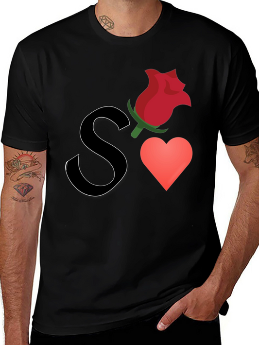 Romantic Graphic Tee - S Rose Heart
