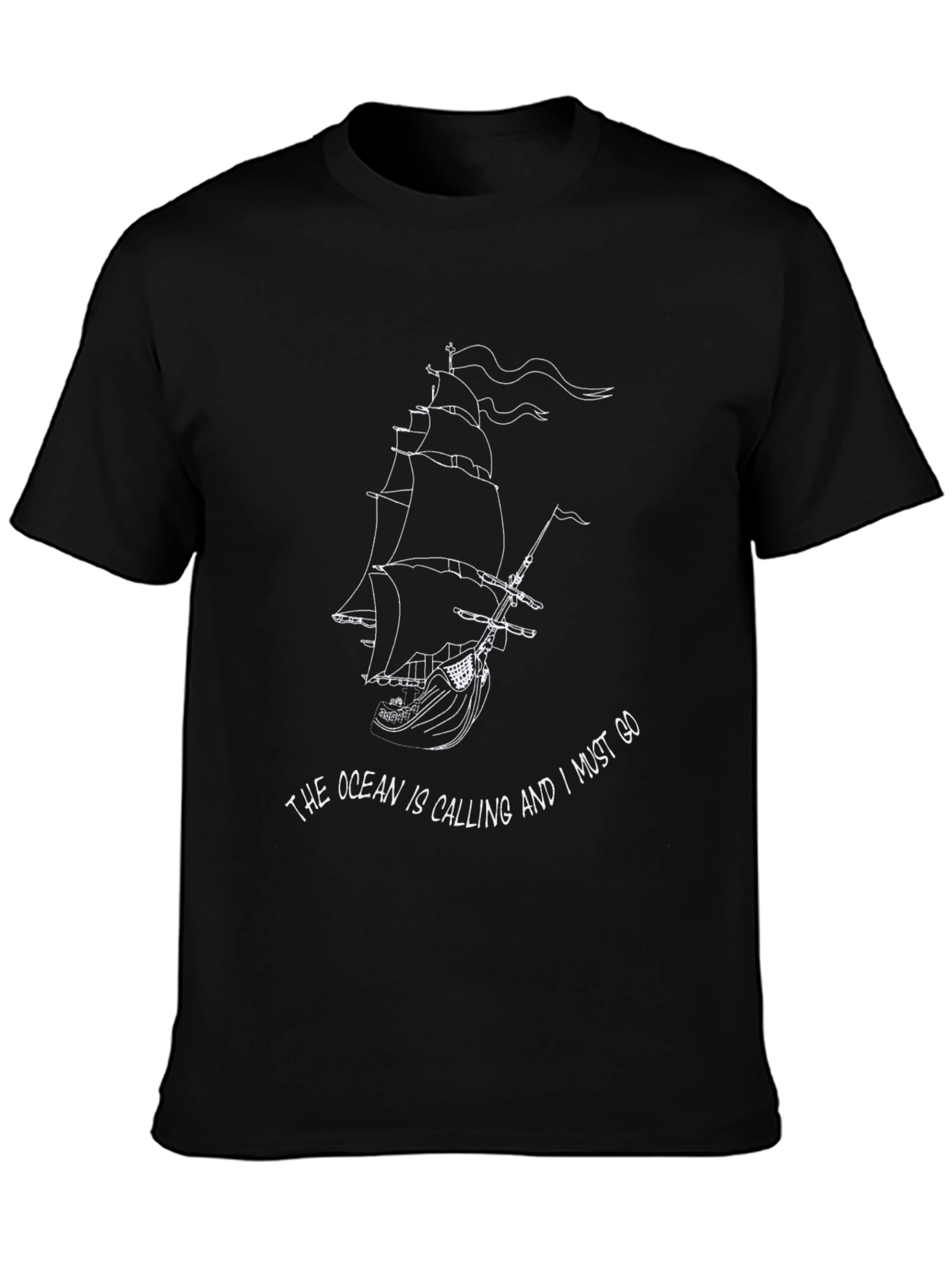 Ocean Calling Tee - Black Graphic T-Shirt