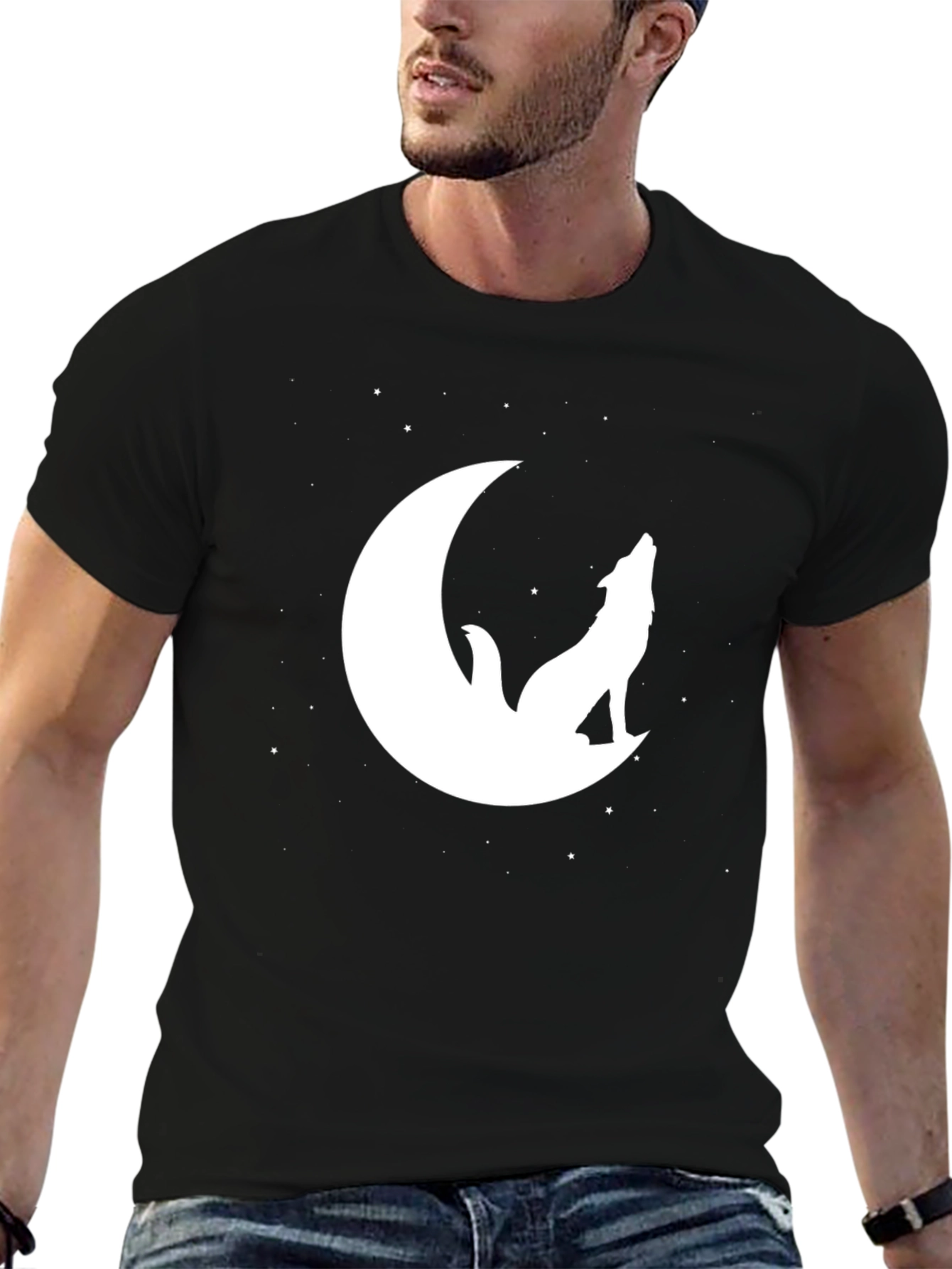 Wolf Moon Graphic Tee - Mens Black T-Shirt