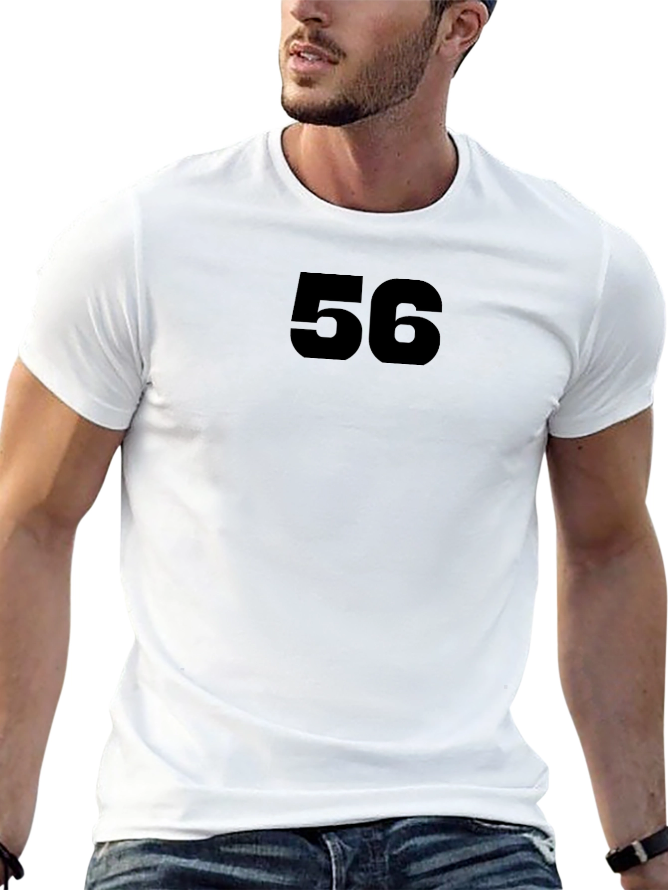 Bold Number 56 Black T-Shirt