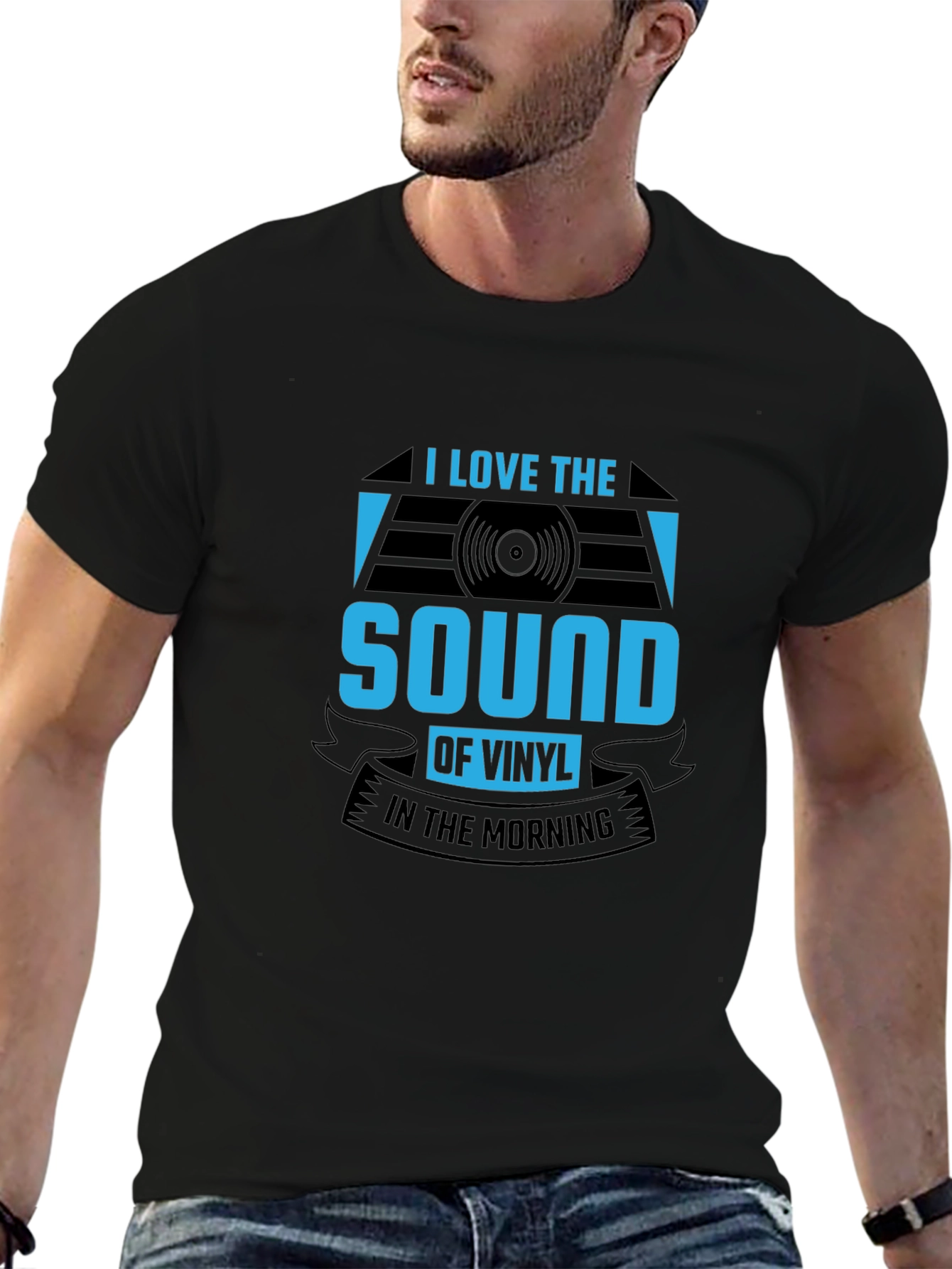 I Love The Sound of Vinyl T-Shirt - Black