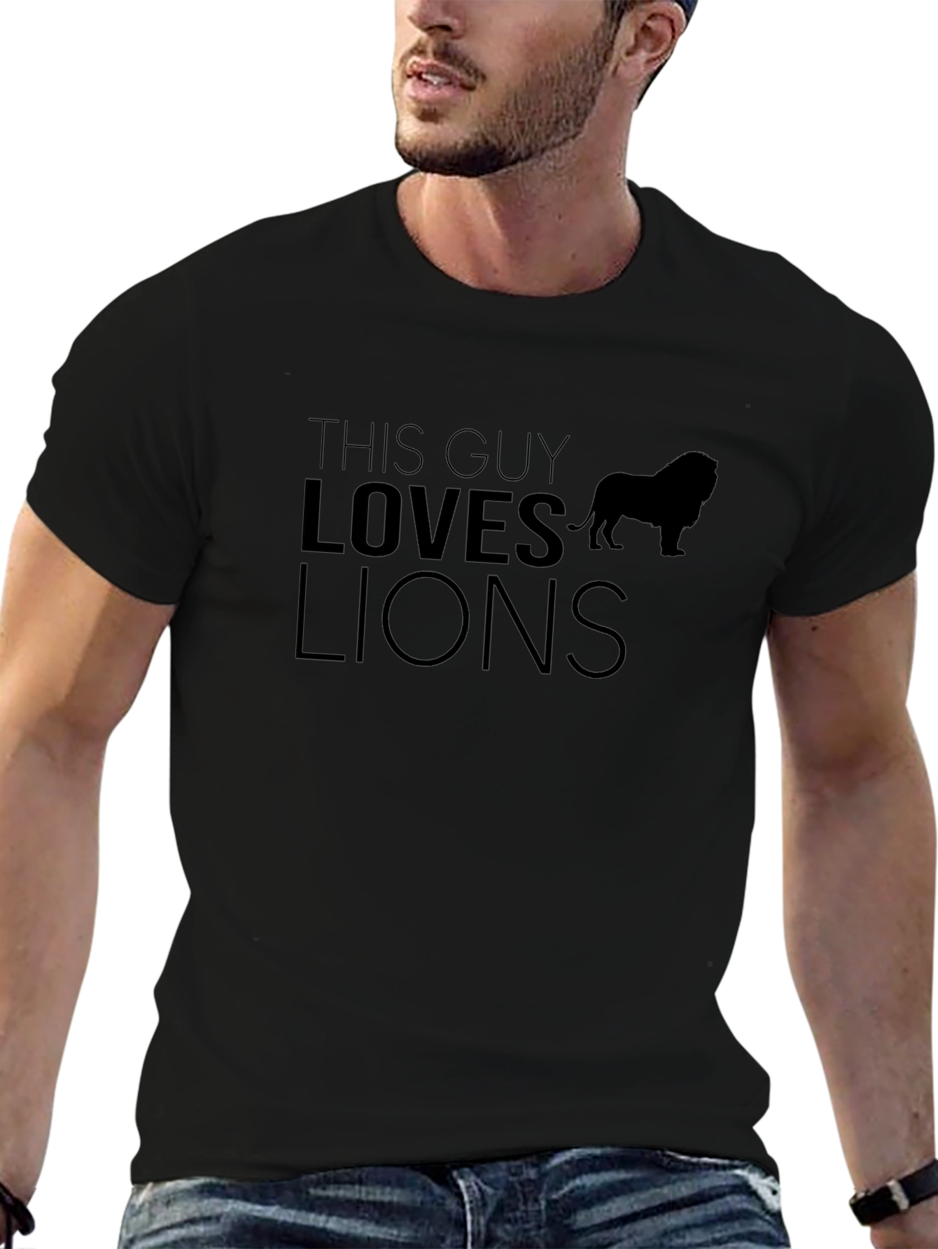 This Guy Loves Lions Graphic T-Shirt