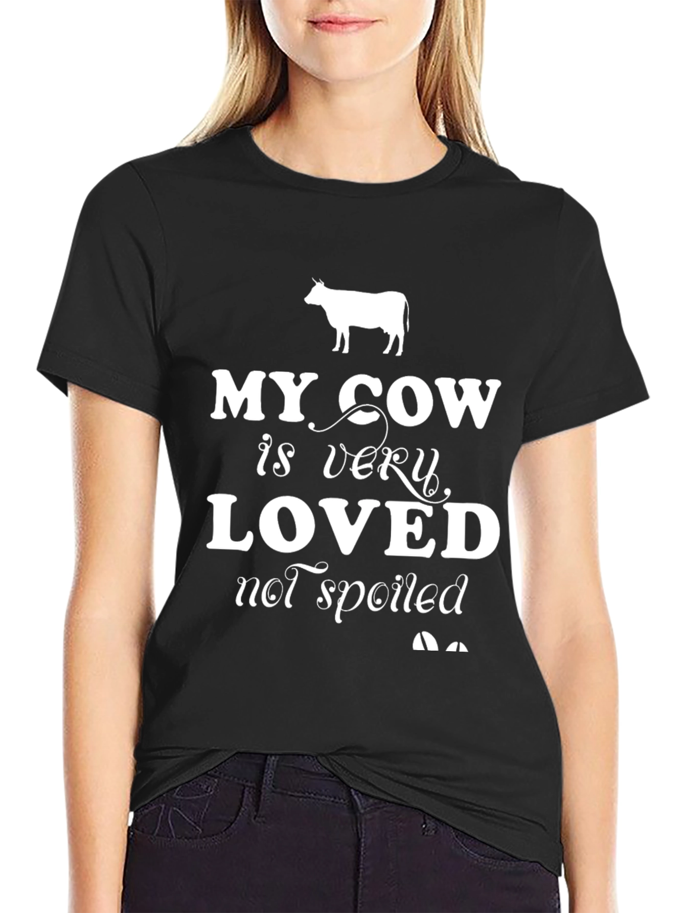 My Cow Is Very Loved Black T-Shirt