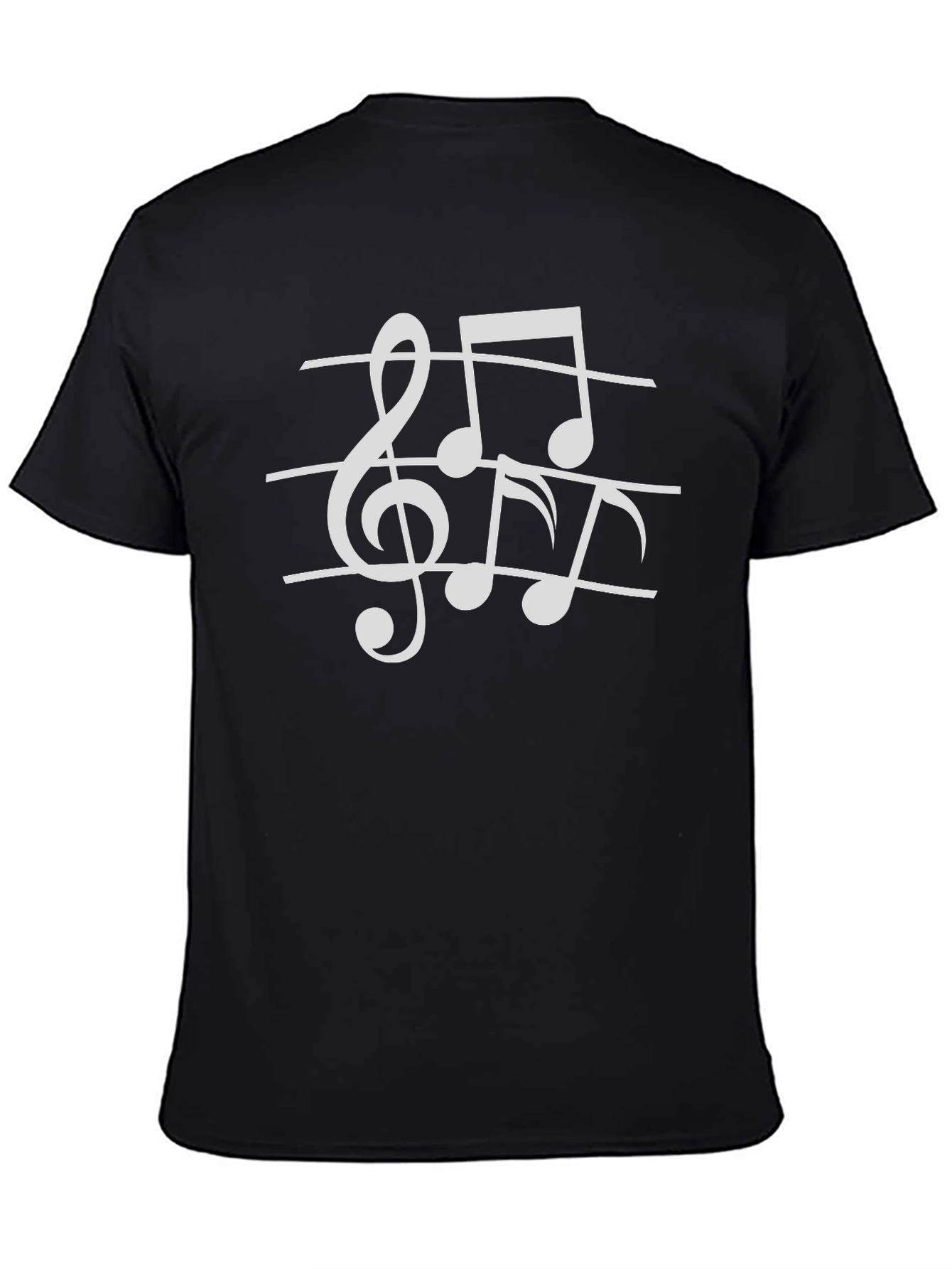 Musical Notes Graphic Black T-Shirt