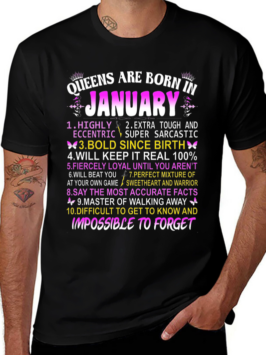 Queens Born in January Graphic T-Shirt