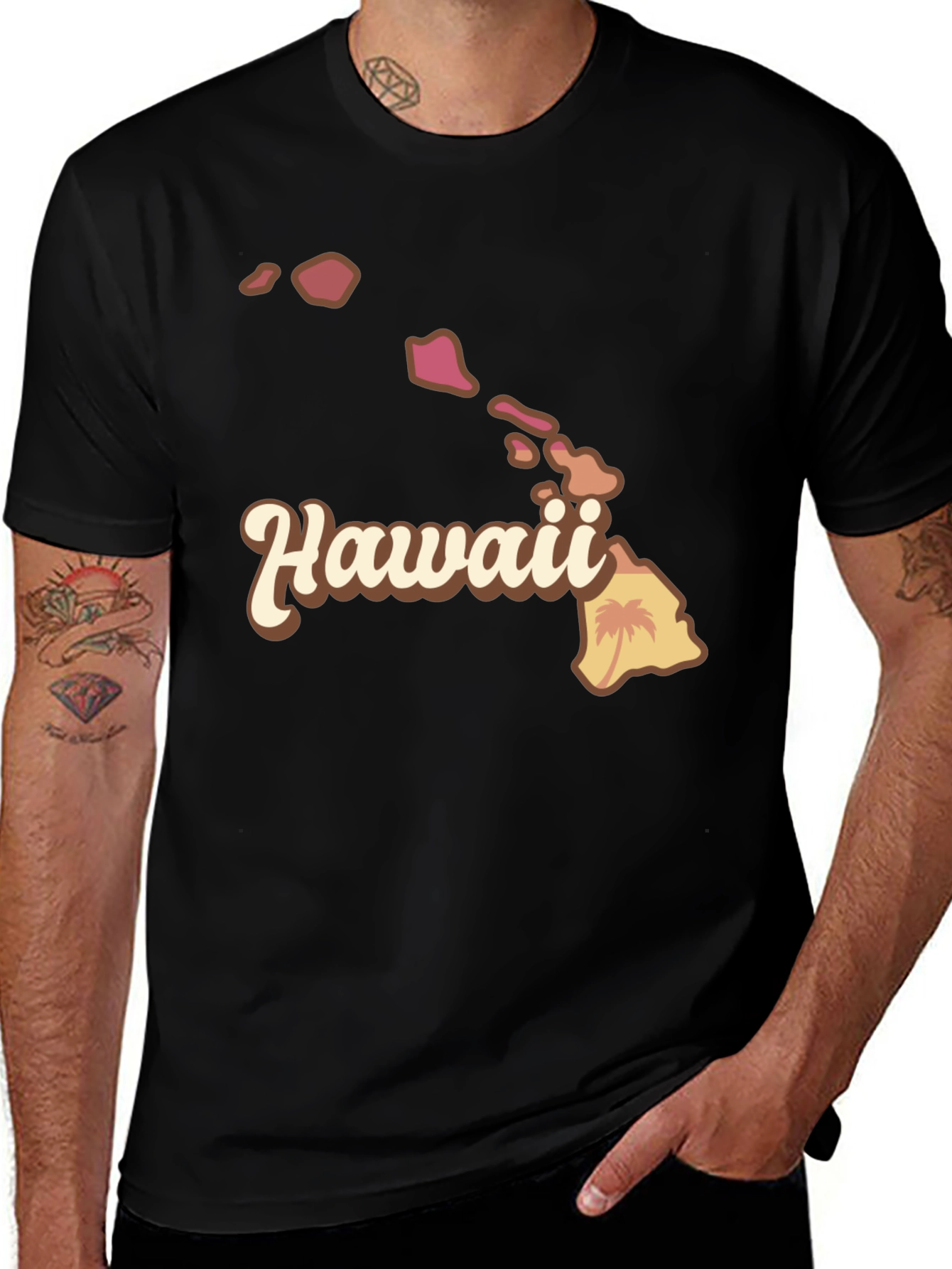 Hawaii Islands Graphic Tee - Soft Cotton Blend