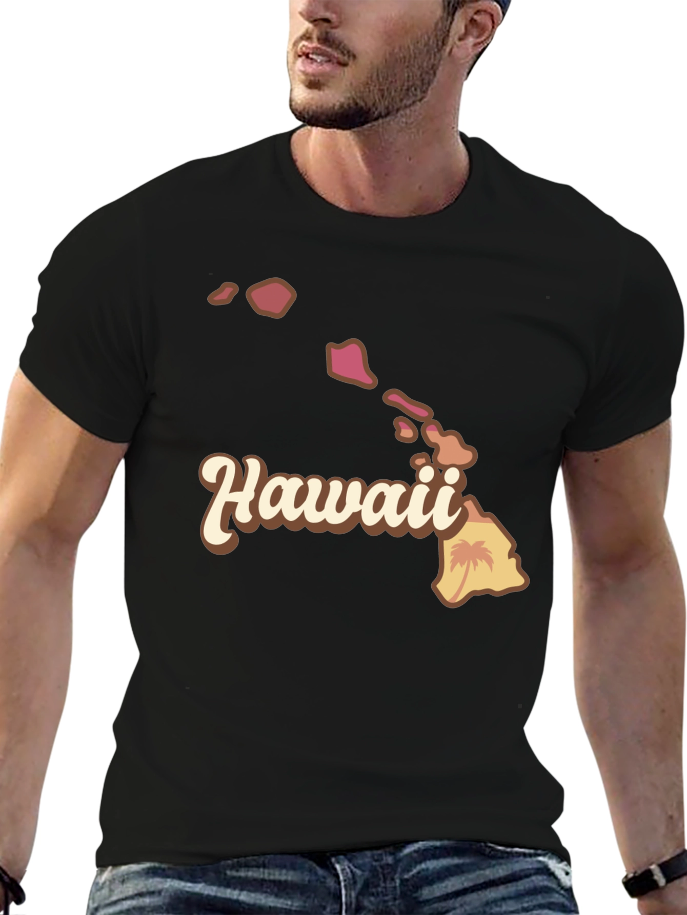 Hawaii Islands Graphic Tee - Soft Cotton Blend