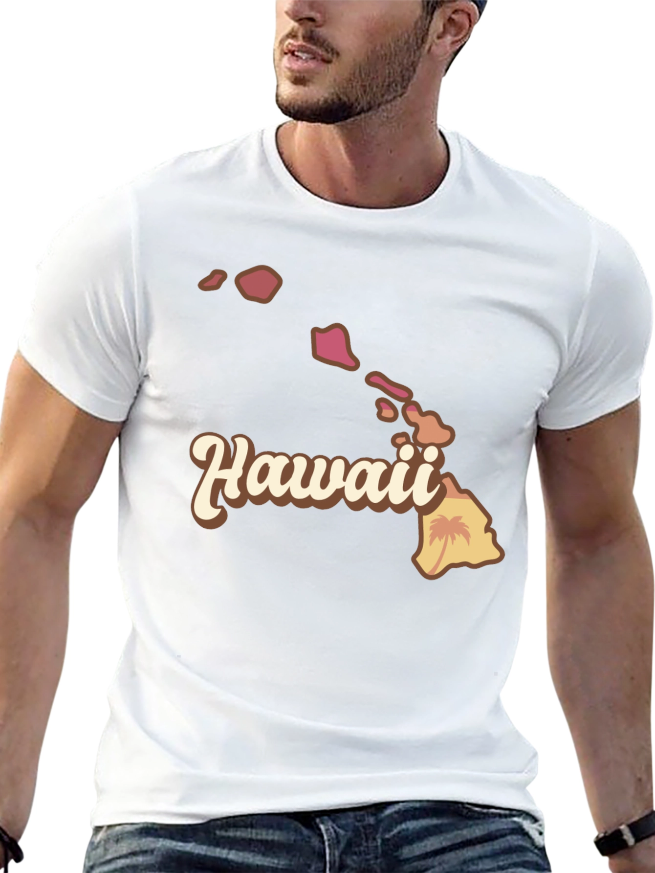Hawaii Islands Graphic Tee - Soft Cotton Blend