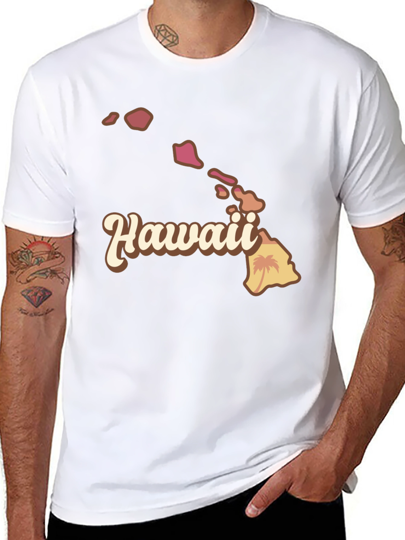 Hawaii Islands Graphic Tee - Soft Cotton Blend