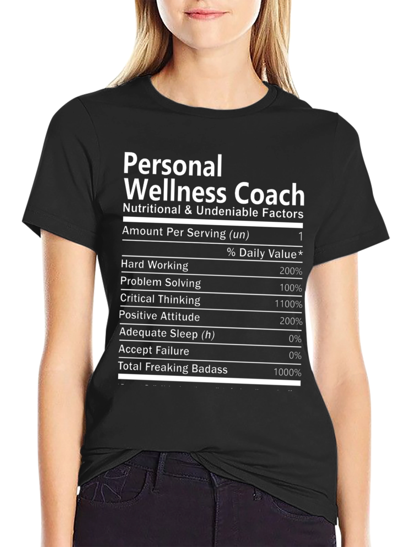 Personal Wellness Coach T-Shirt - Nutrition Facts