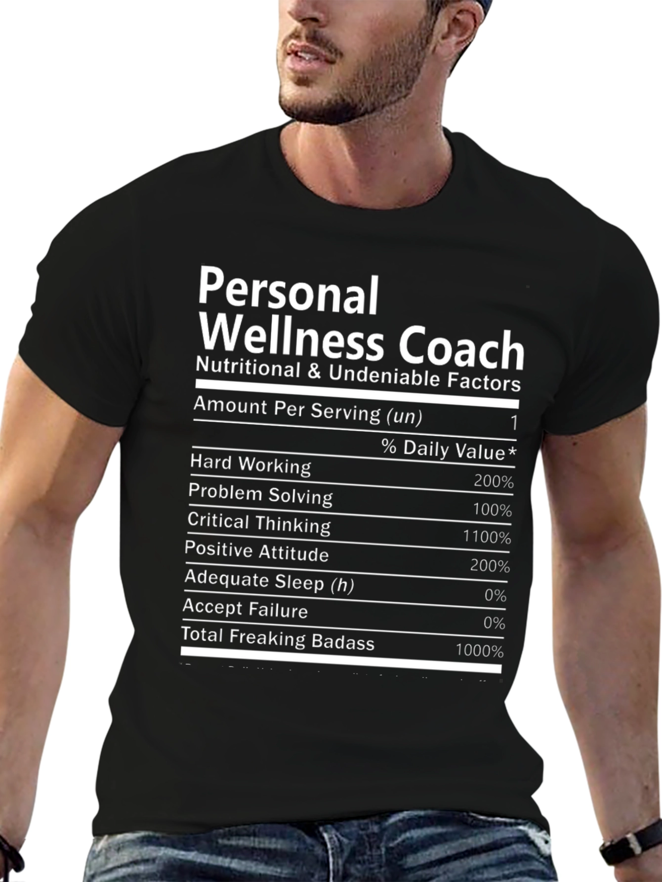 Personal Wellness Coach T-Shirt - Nutrition Facts