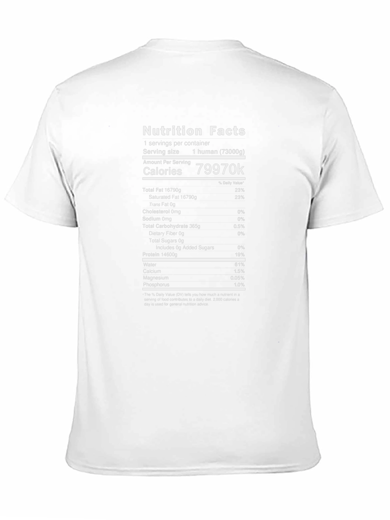 Nutrition Facts Human Calories T-Shirt