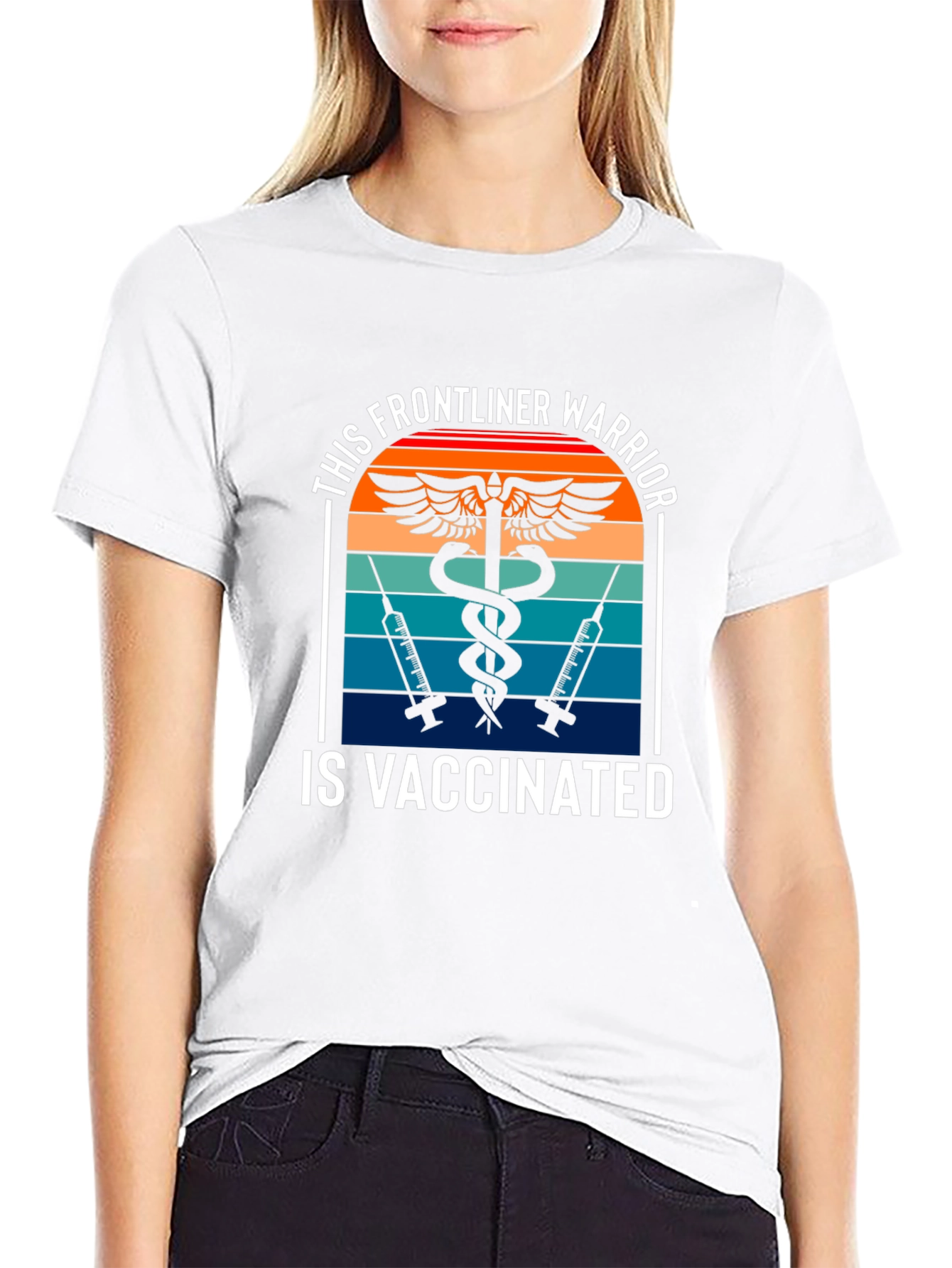 Vaccinated Frontliner Warrior Graphic Tee