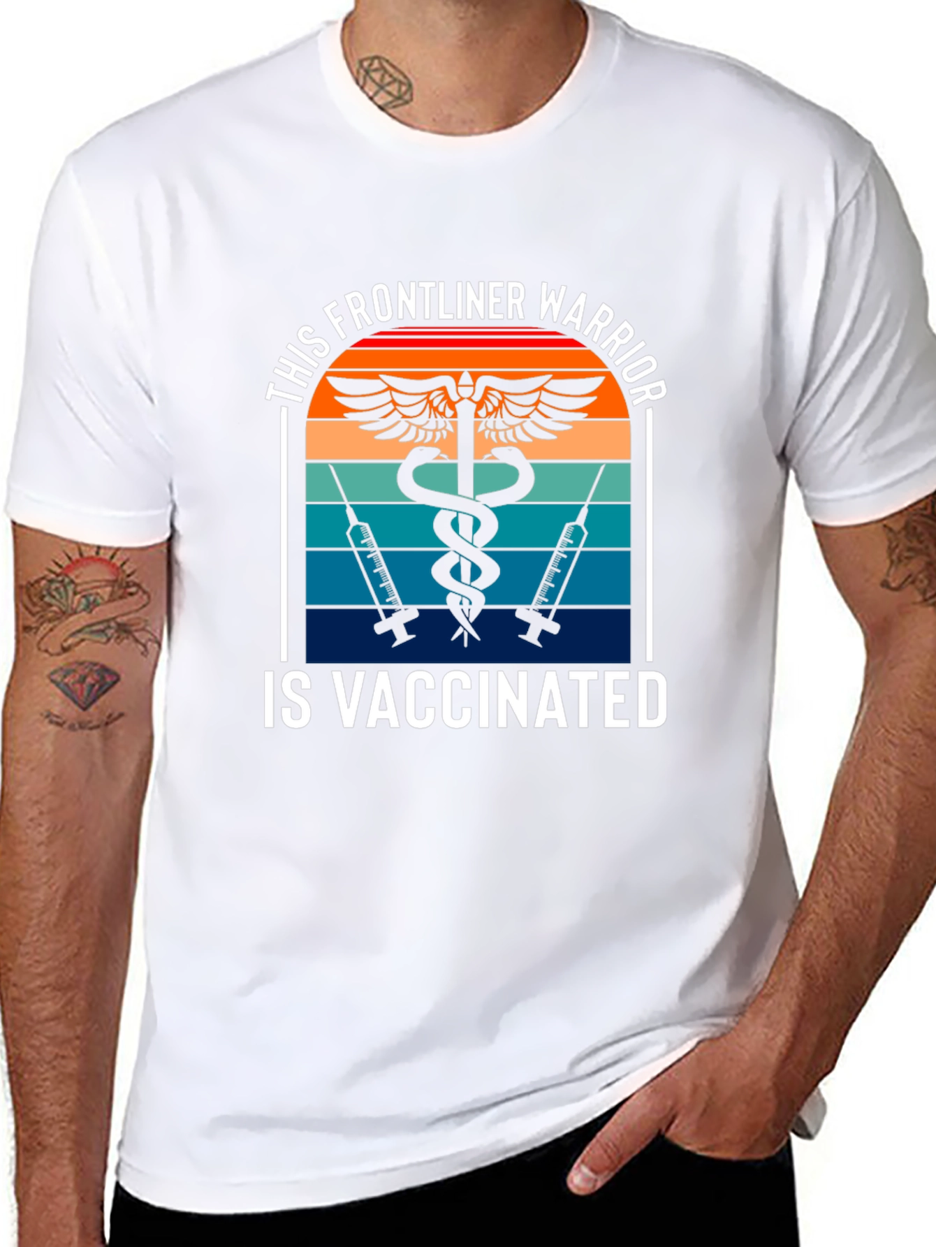 Vaccinated Frontliner Warrior Graphic Tee